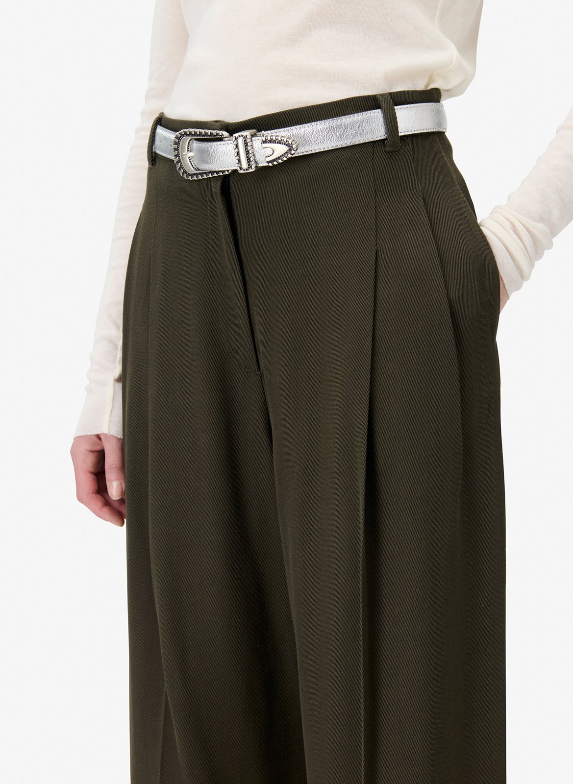 Pantalon large unie à pinces IRO Vert