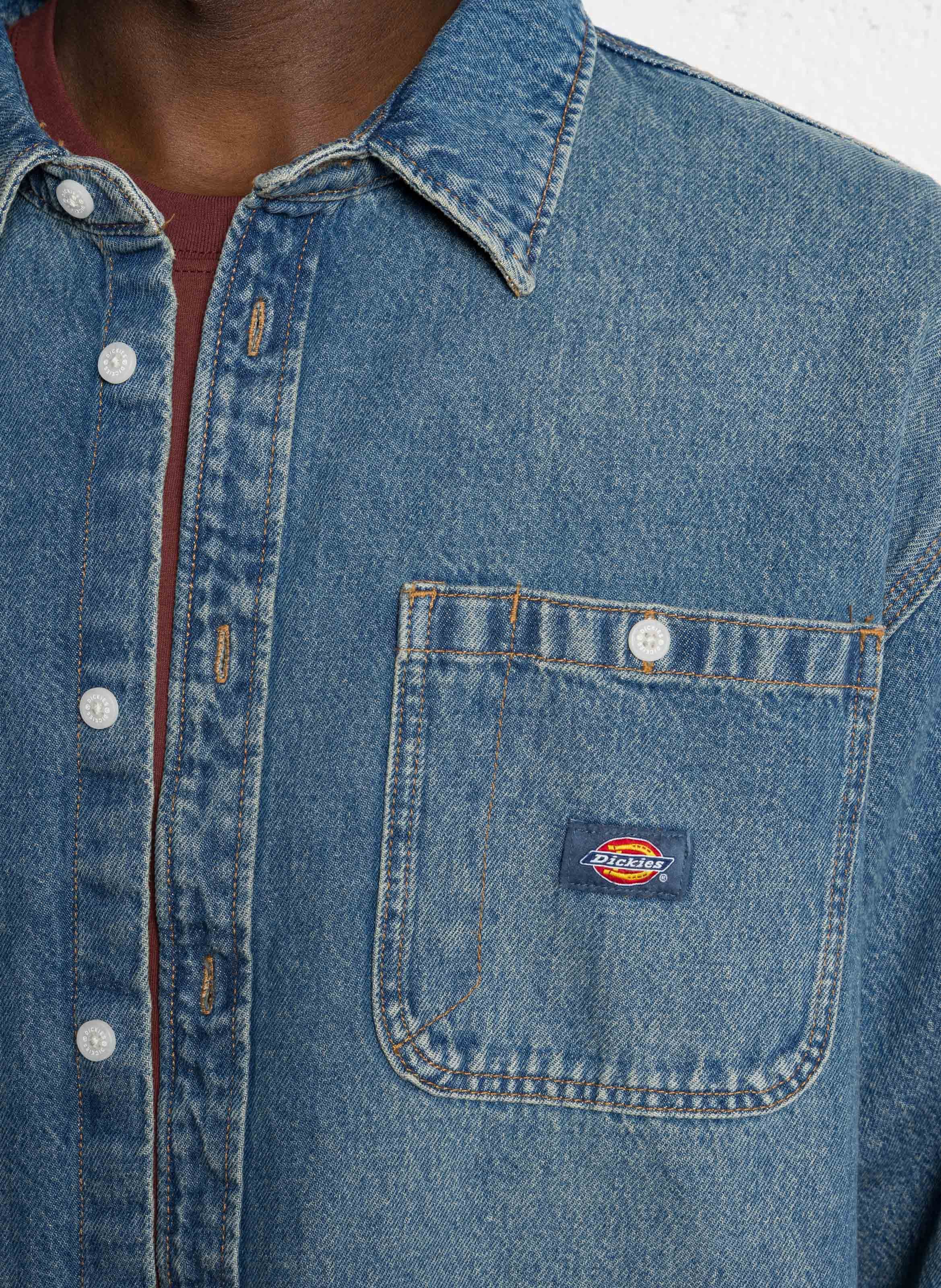 Oversized button-up denim shirt DICKIES Blue