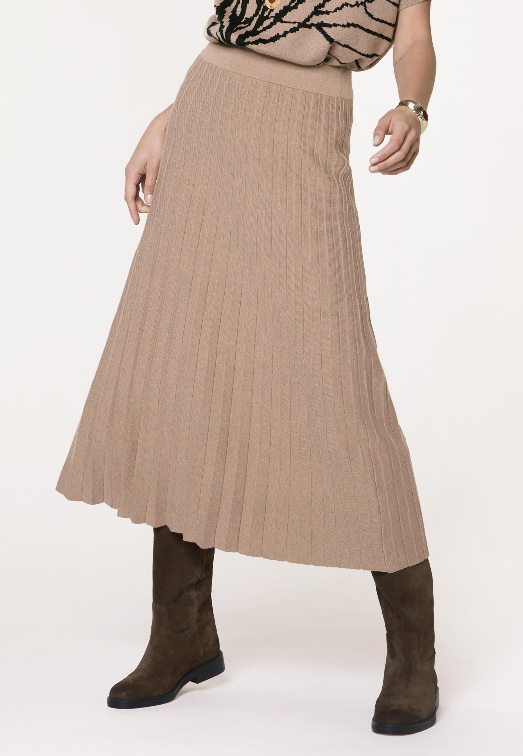 Knitted pleated skirt RODIER Brown