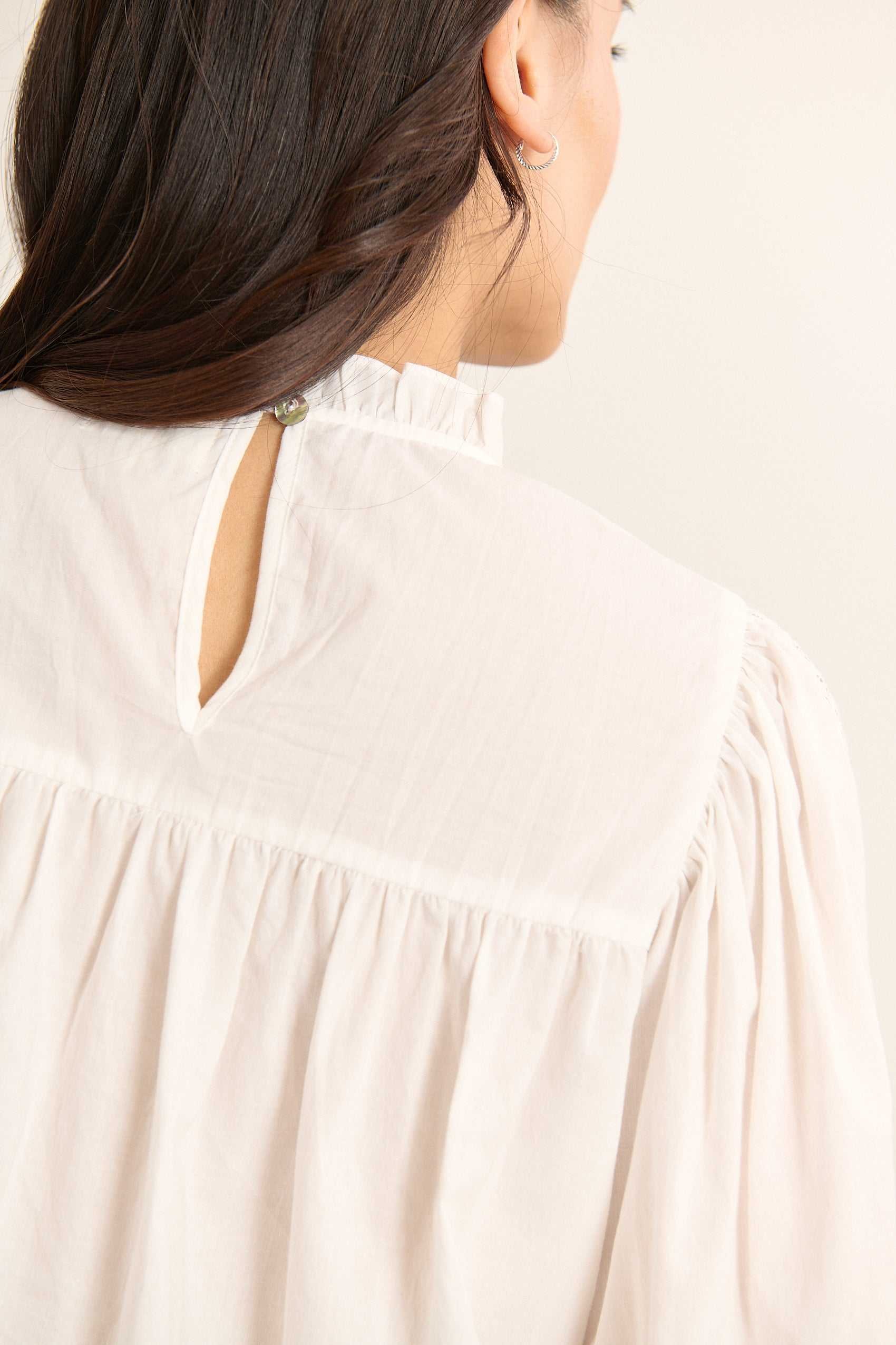 Blouse with lace ruffled collar GARANCE PARIS White