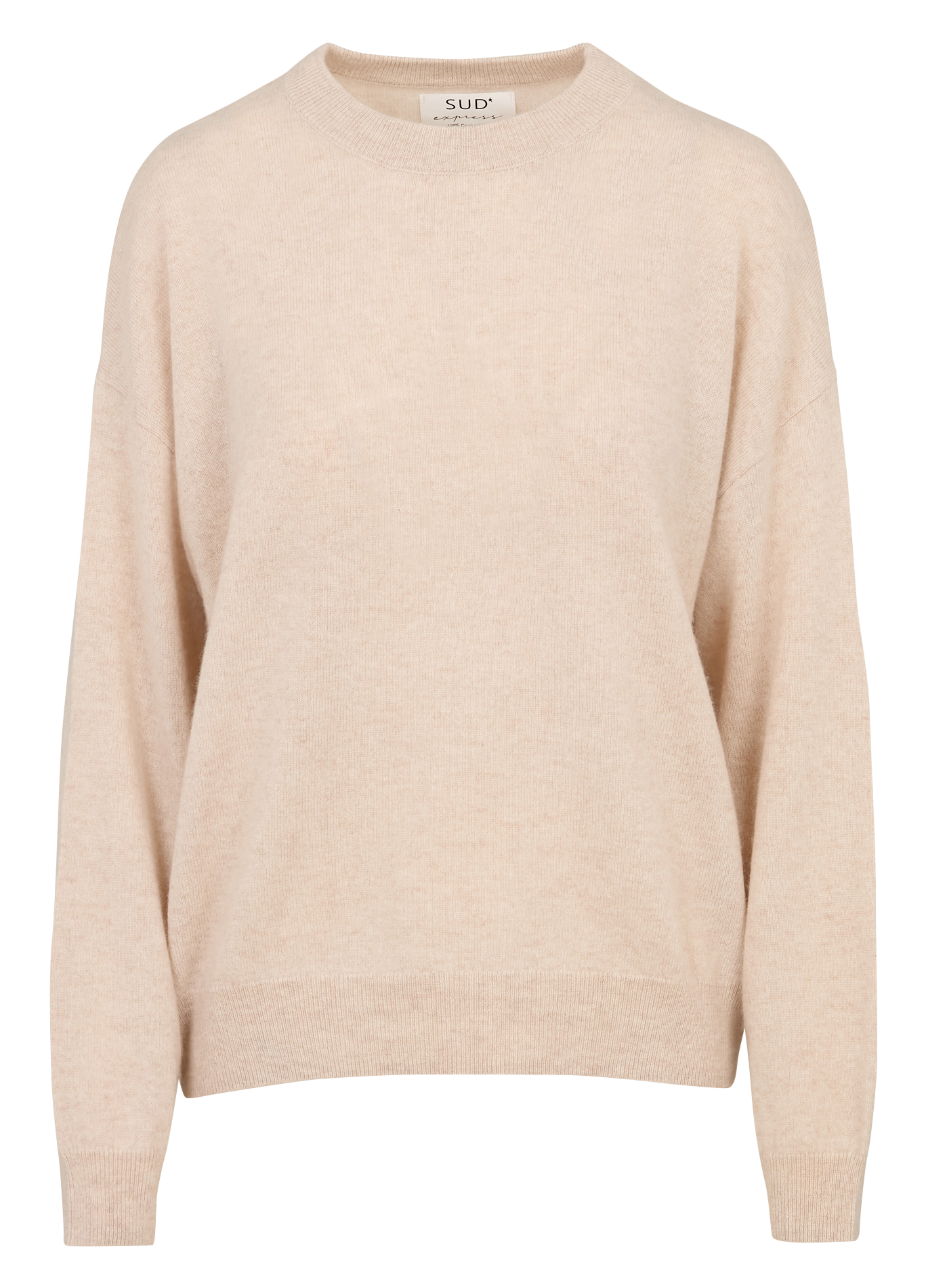 Pull ample col rond en cachemire SUD EXPRESS Beige