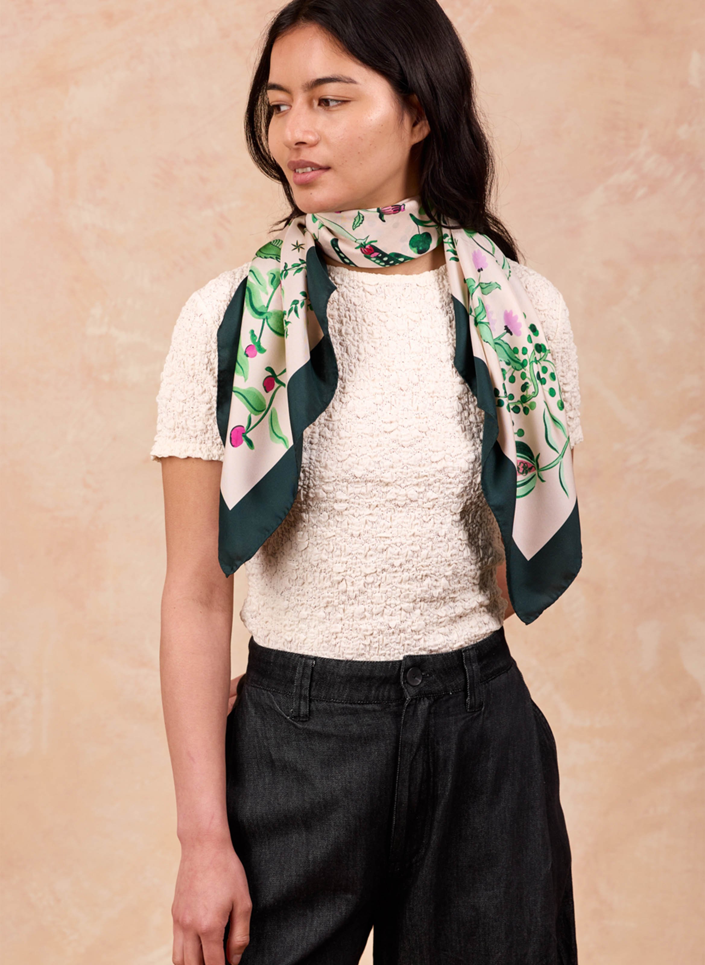 Floaty silk scarf PETITJEAN PARIS Blue