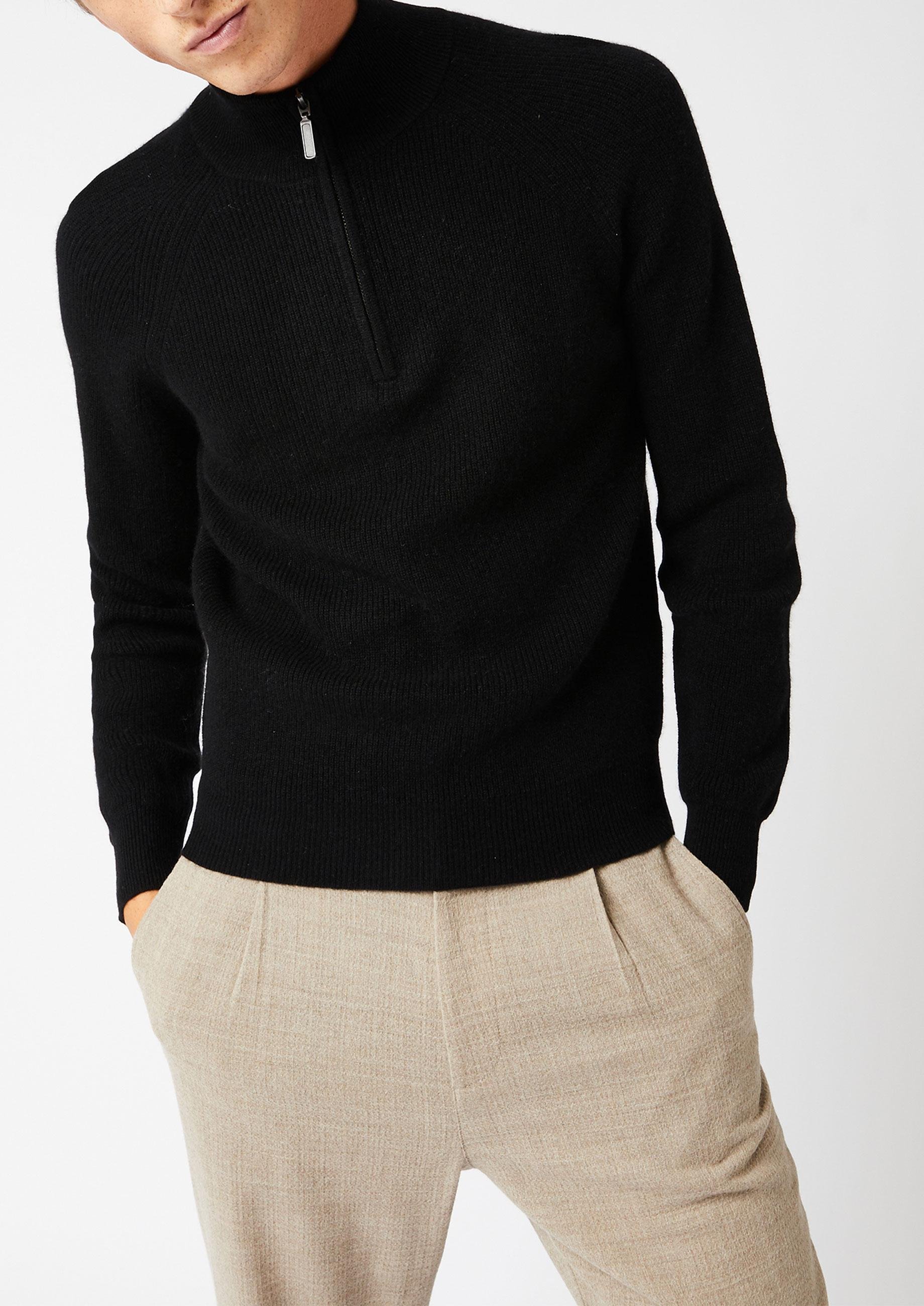 Pull camionneur à côtes en cachemire 4 fils RODIER Noir