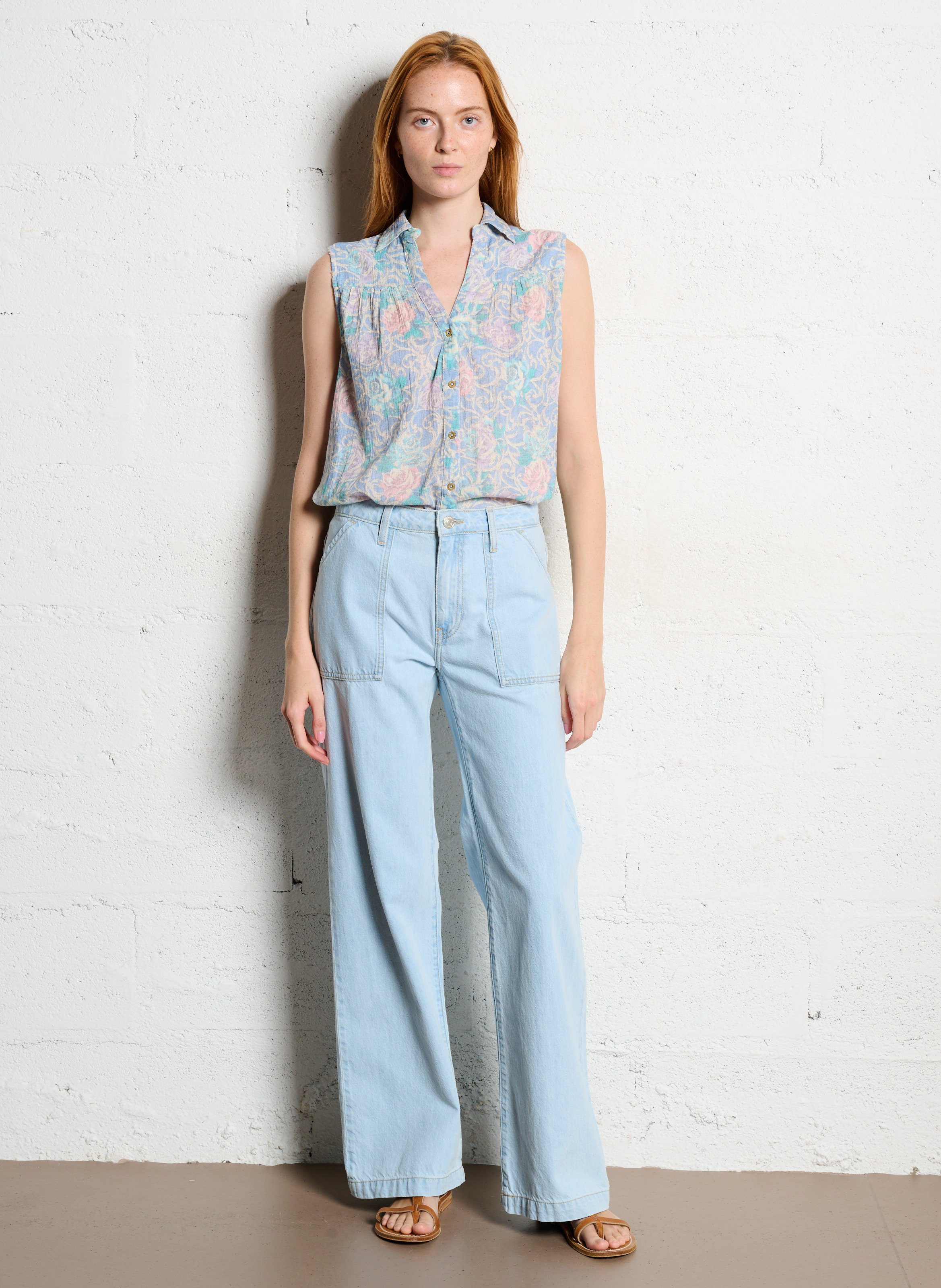 Straight Cut Stone Washed Jeans aus weichem Denim ACQUAVERDE Blau