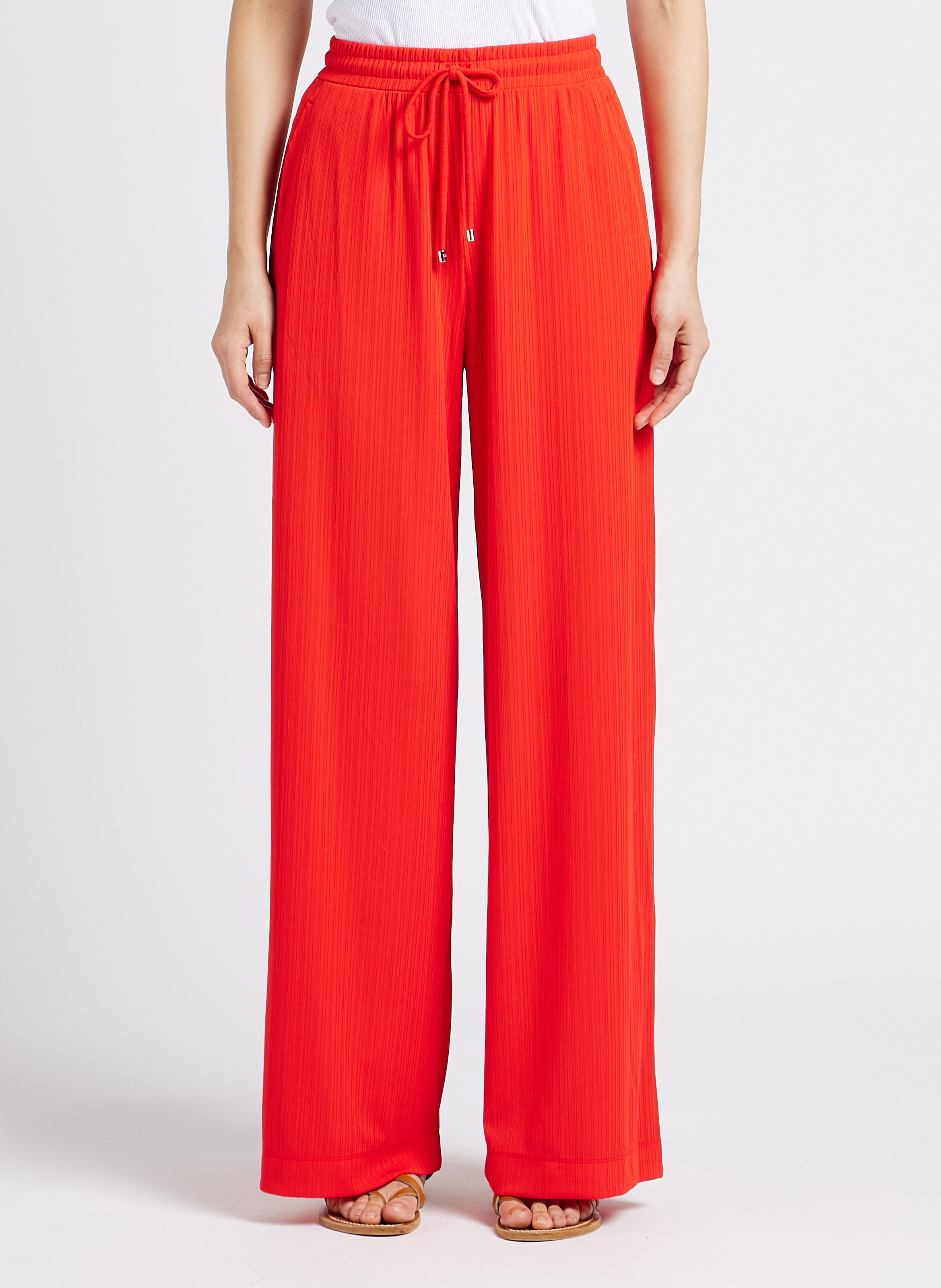 Wijde broek met plooien MAX MARA LEISURE Oranje