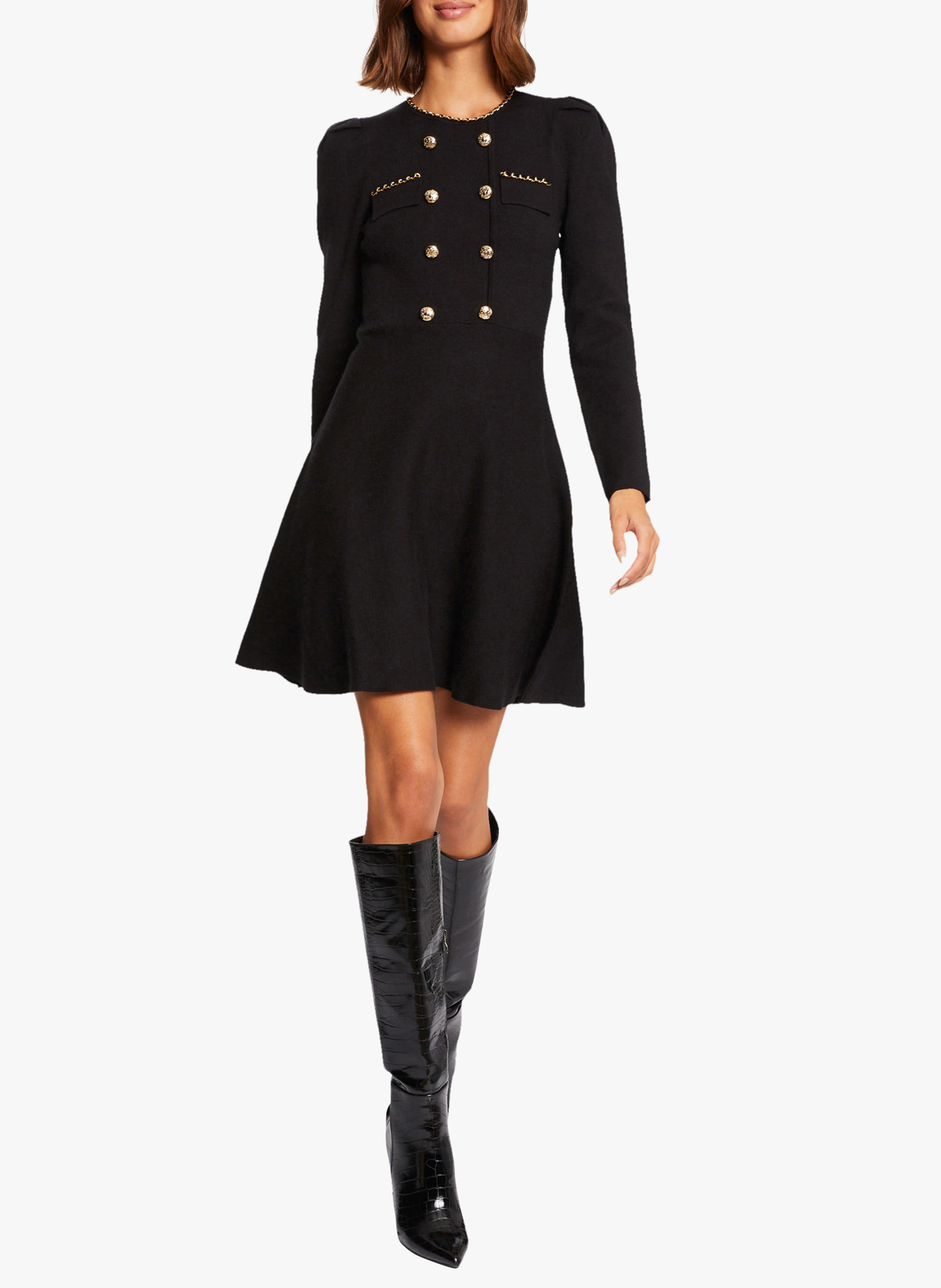 Robe courte col rond  MORGAN Noir