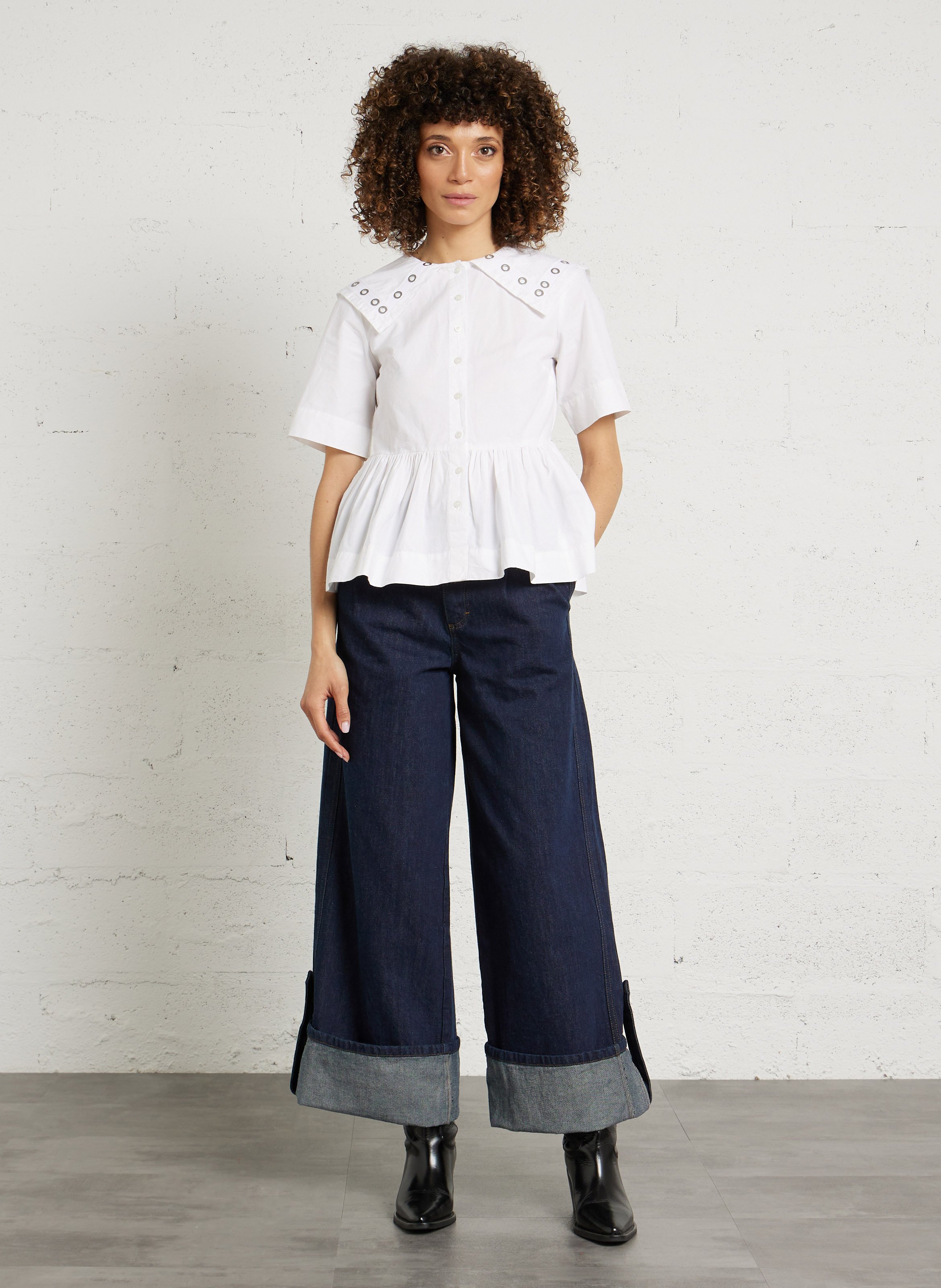 Gerade geschnittenes Hemd aus Bio-Baumwolle DAMSON MADDER Weiss