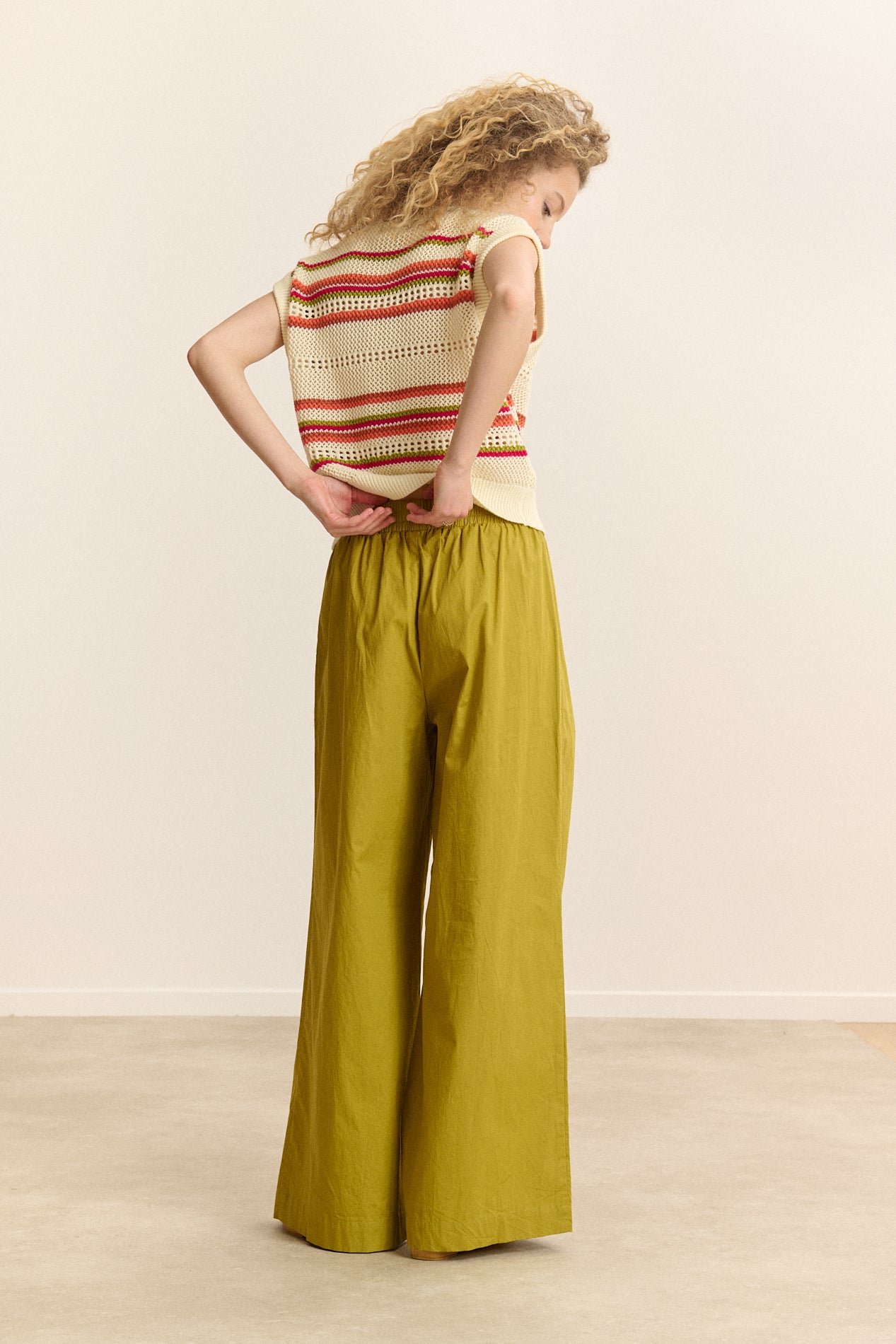Elasticated wide-leg trousers GARANCE PARIS Green