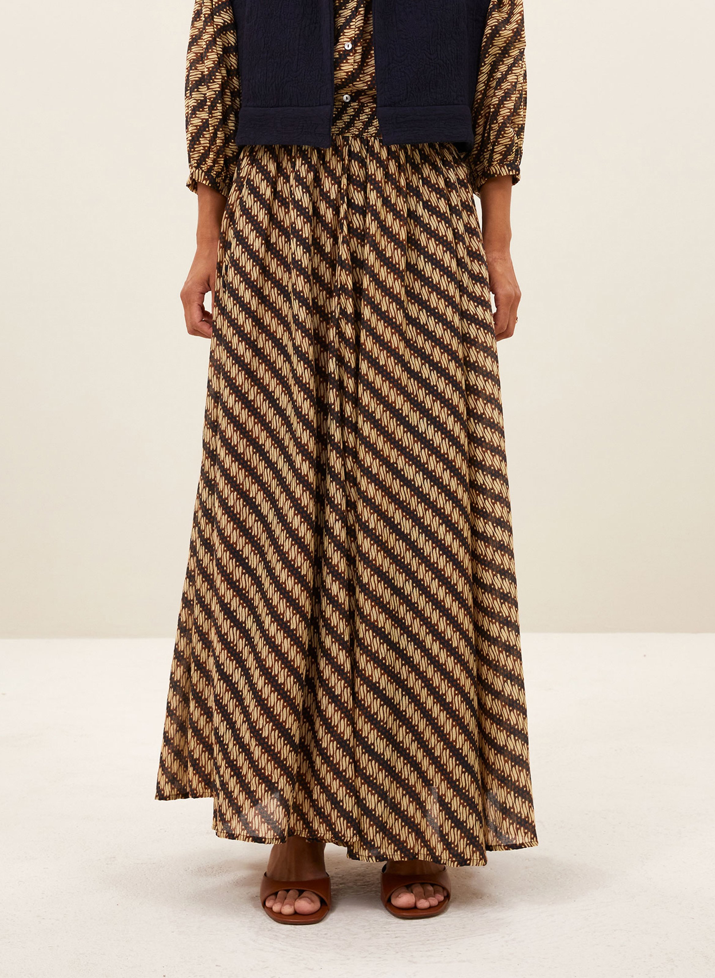 Lange, gerende rok BY BAR Veelkleurig