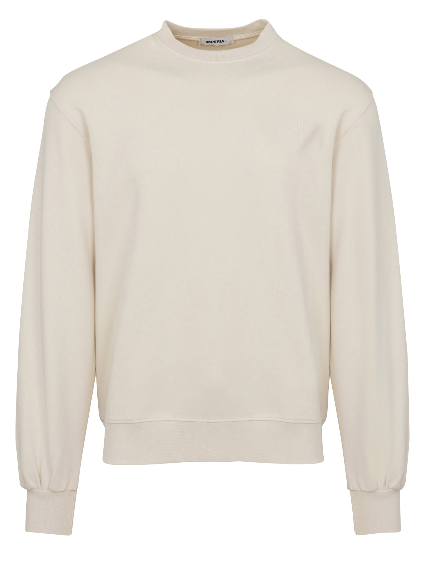 Gerader Rundhalsausschnitt-Sweatshirt aus Baumwolle mit Stickerei IMPERIAL Beige
