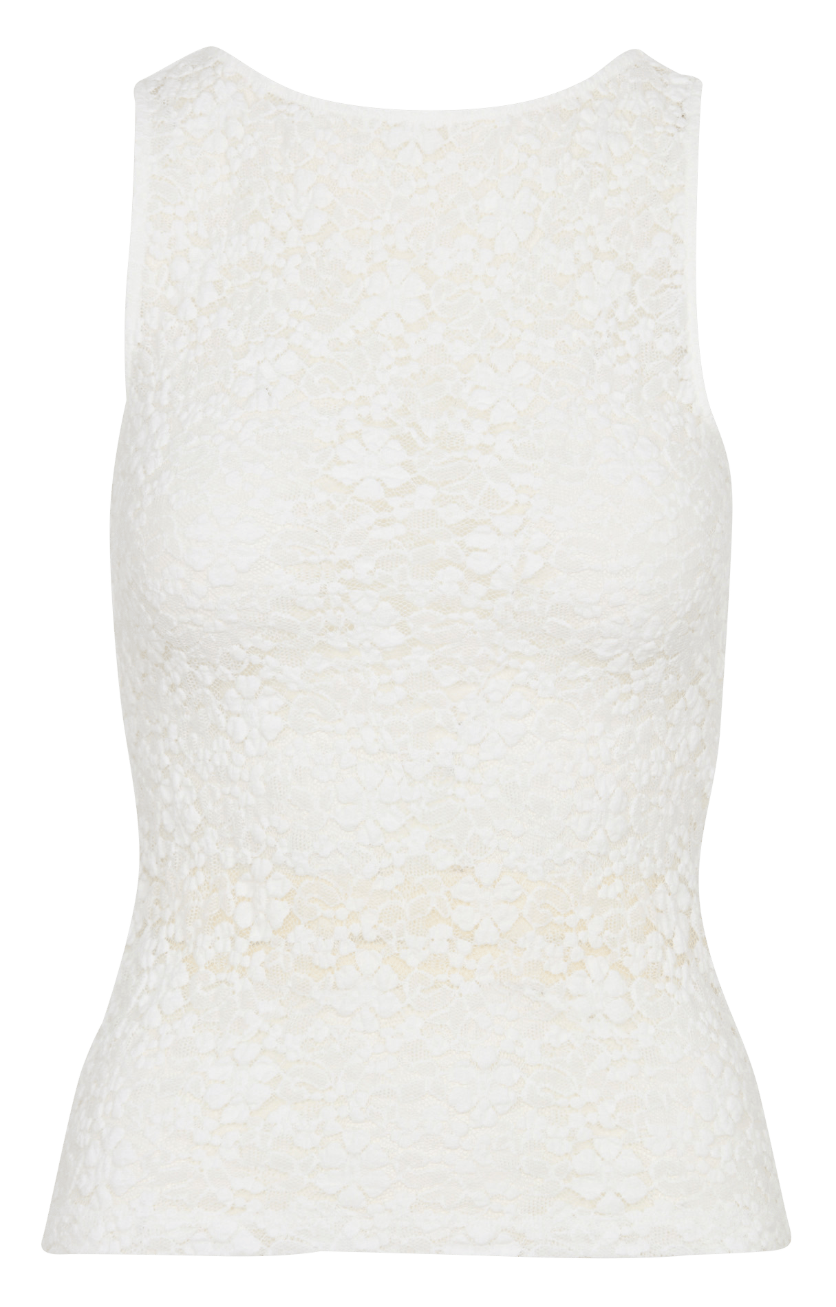Mouwloze top met ronde hals in kant KOOKAI Wit