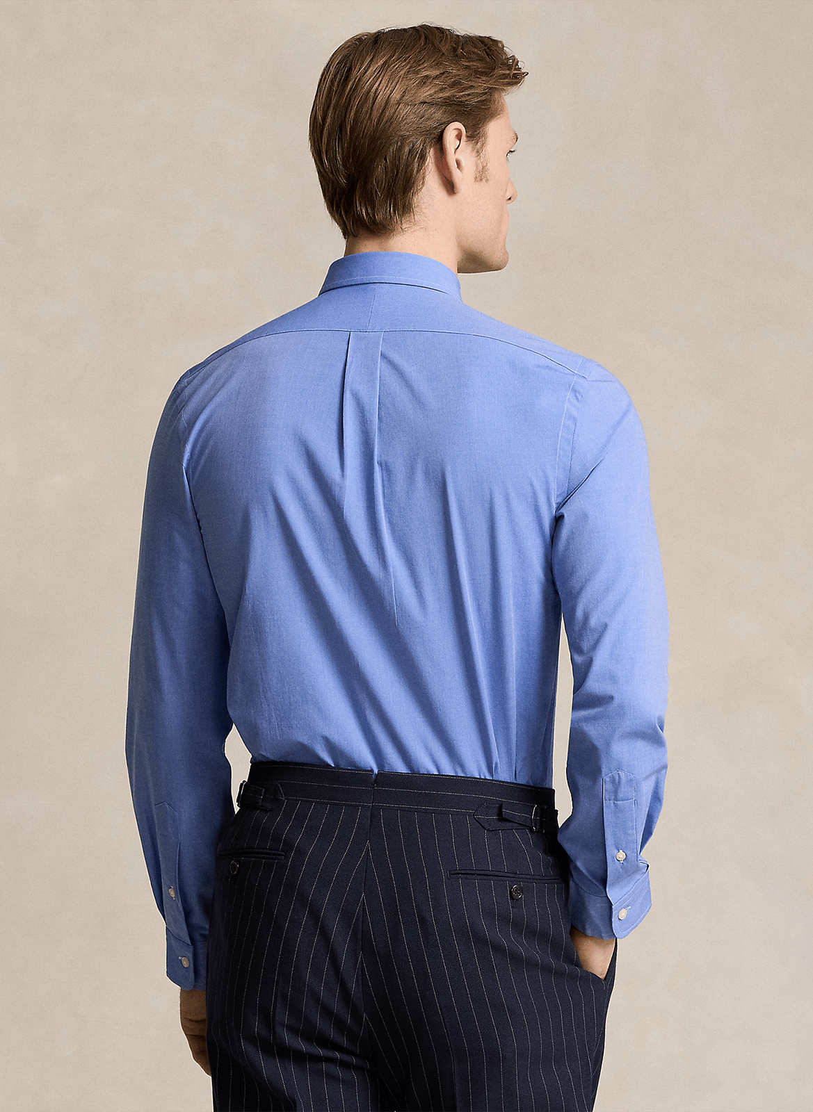 Cotton-blend shirt with button-down collar POLO RALPH LAUREN Blue