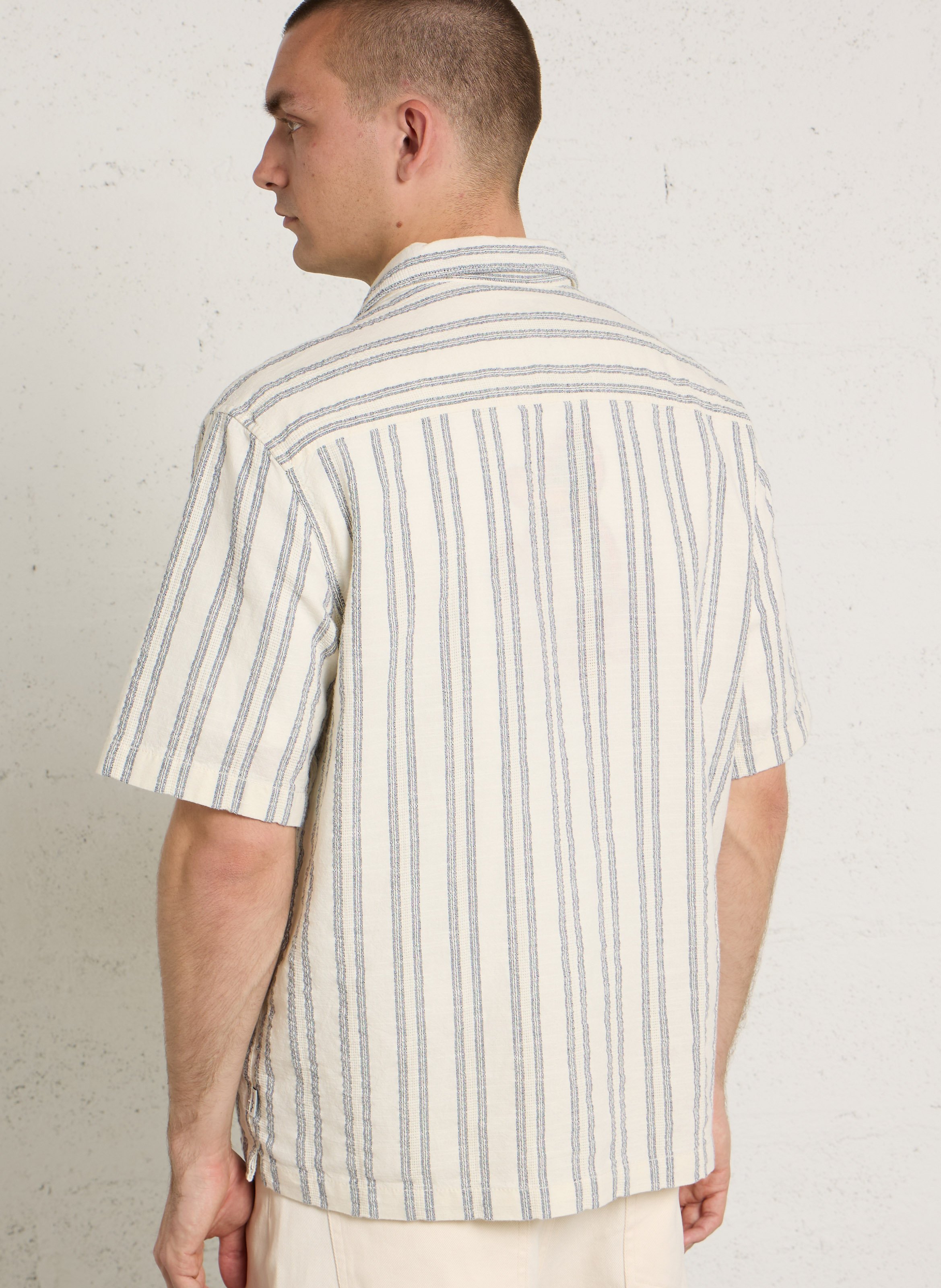 Striped shirt with classic collar PEPE JEANS Beige