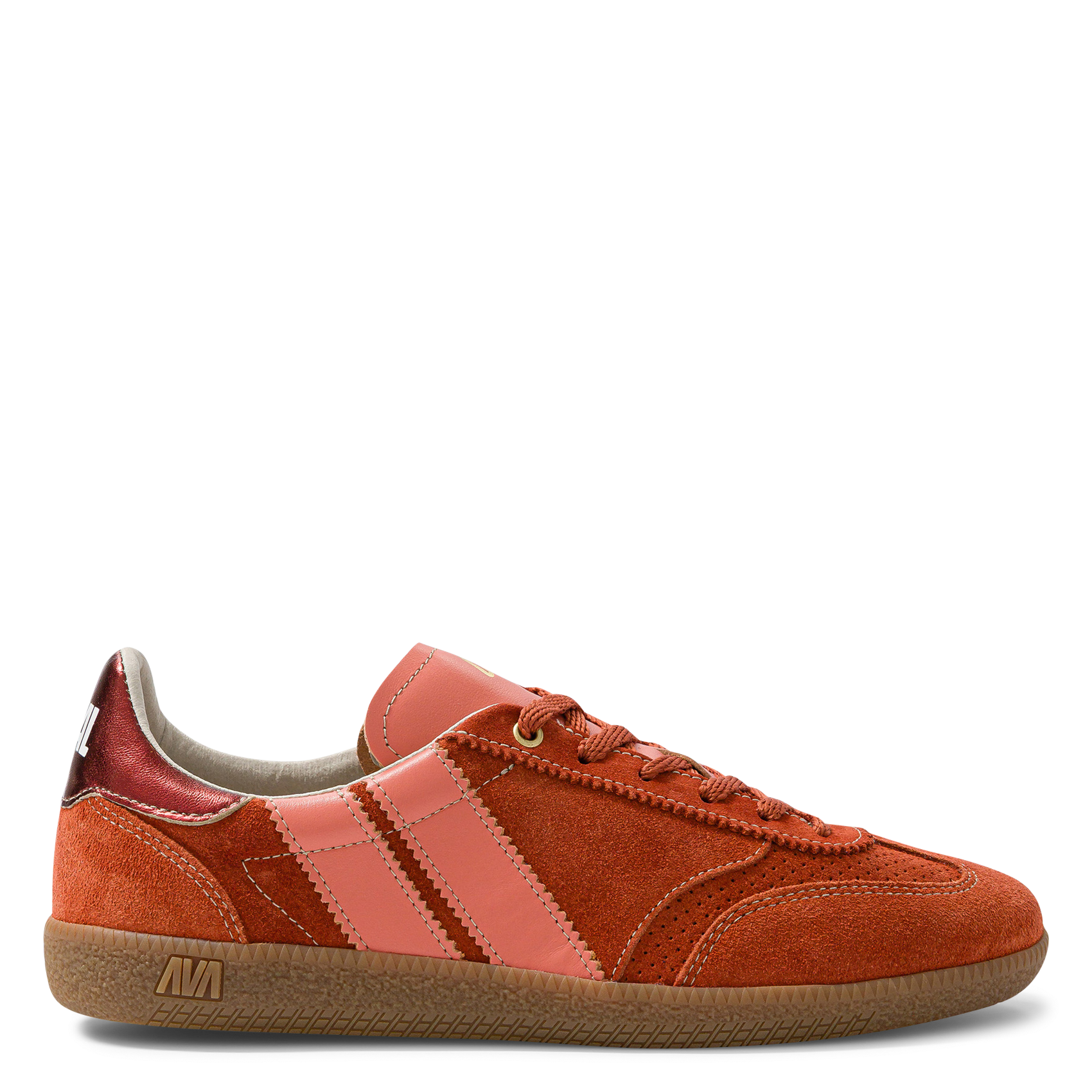 Baskets basses en cuir velours CAVAL Orange