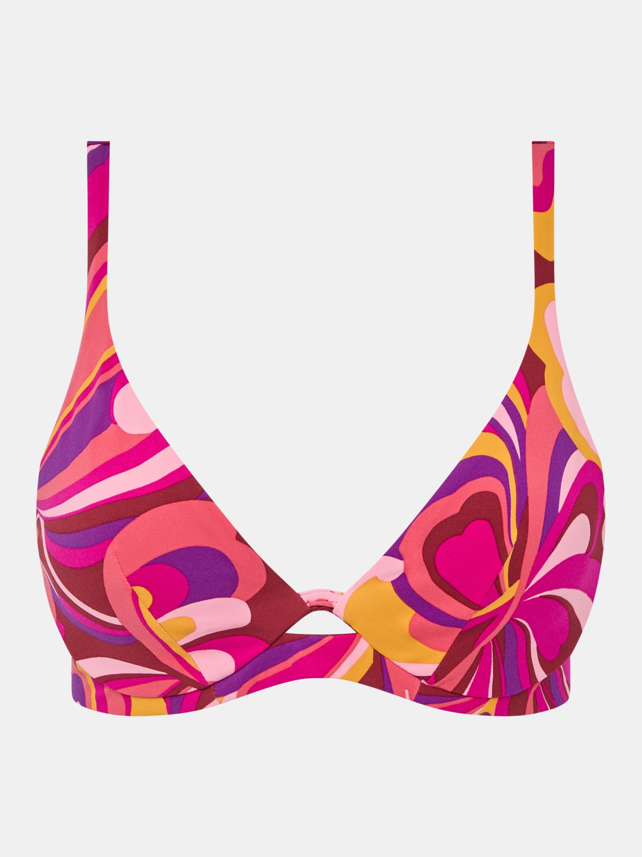 Plunging one-wire swimsuit top with multi-position straps CHANTELLE Red