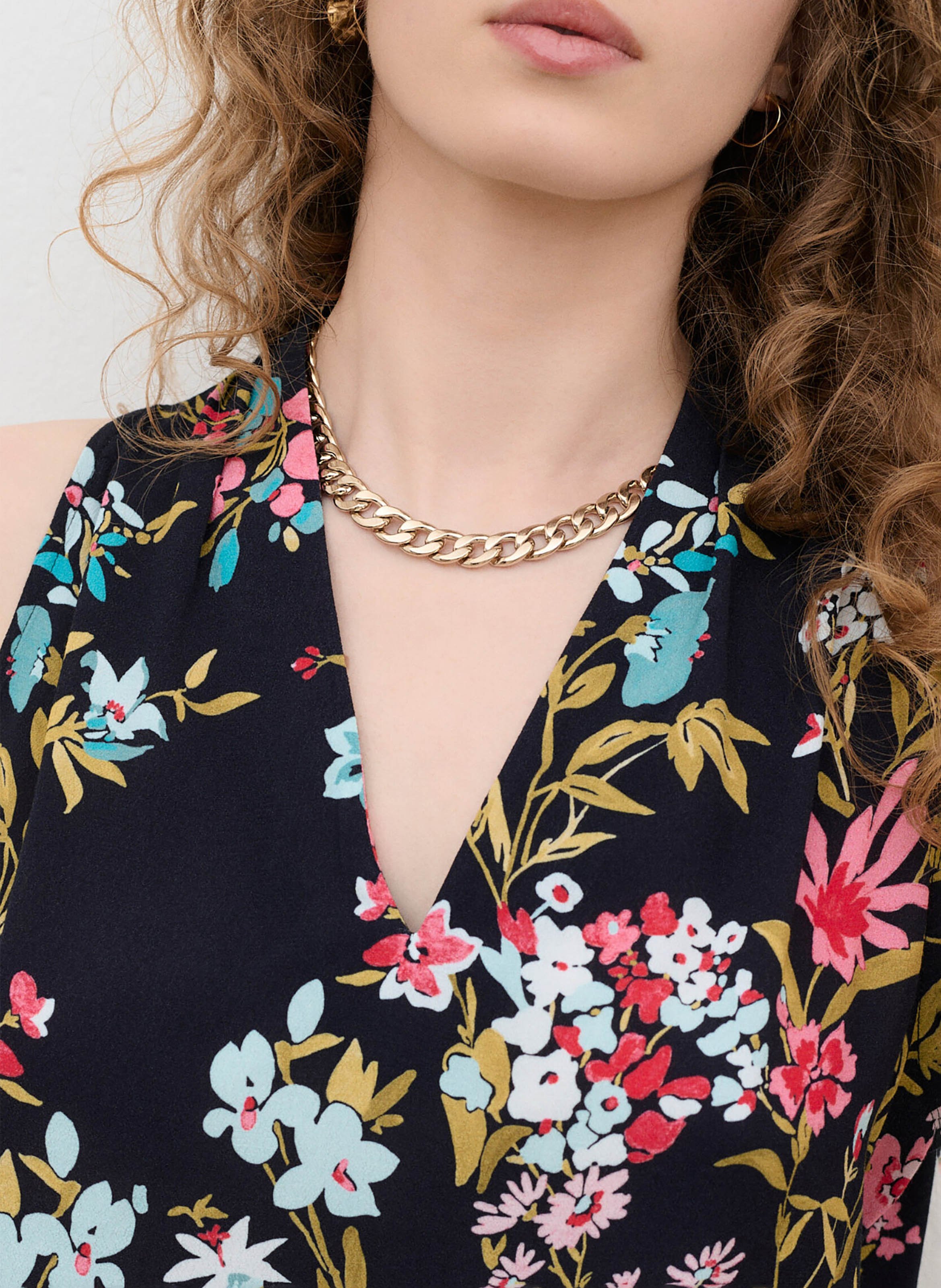 Fitted Floral Print Top CAROLL Multicolored