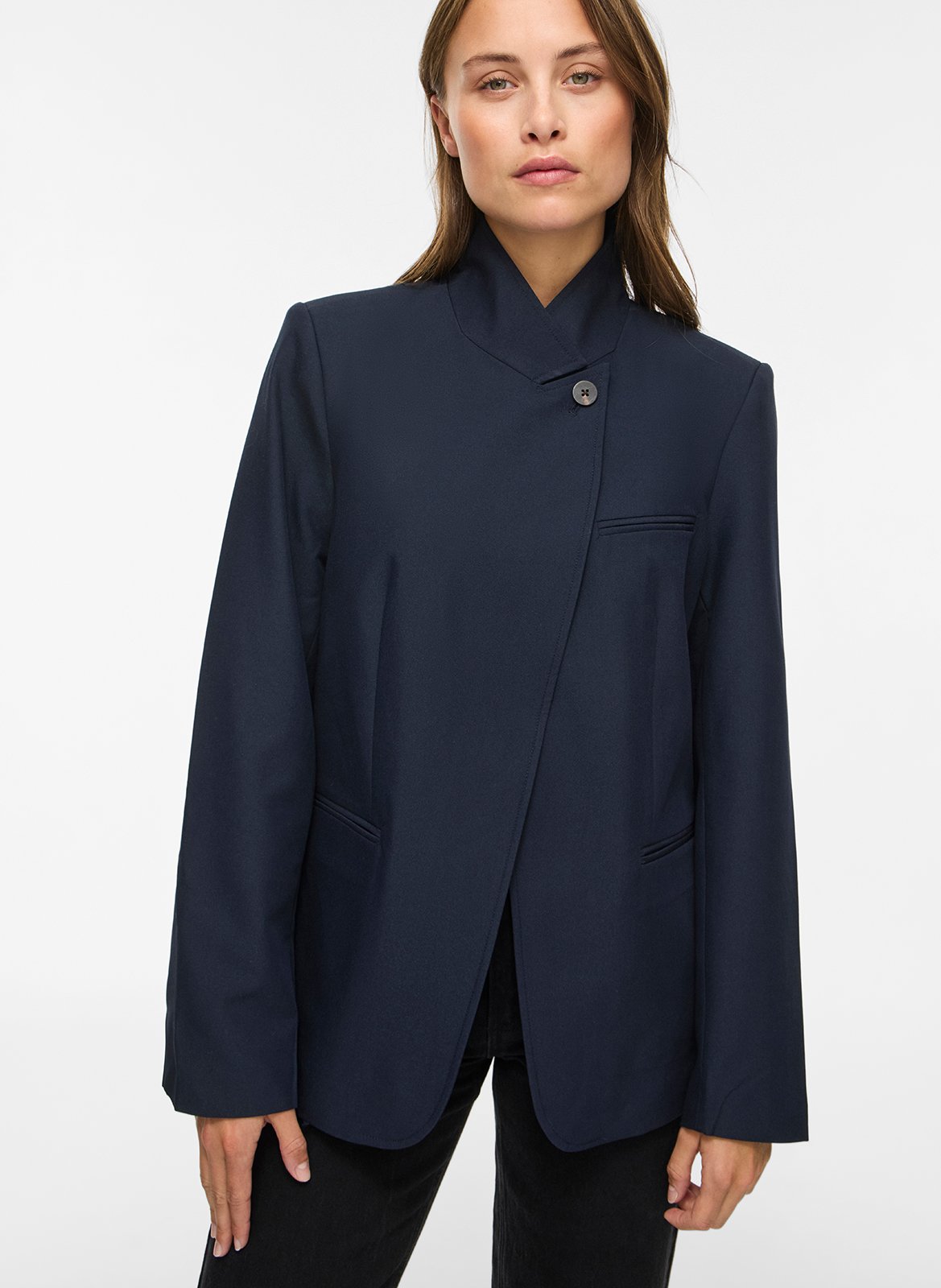 Gerader Blazer mit Stehkragen VILA Blau