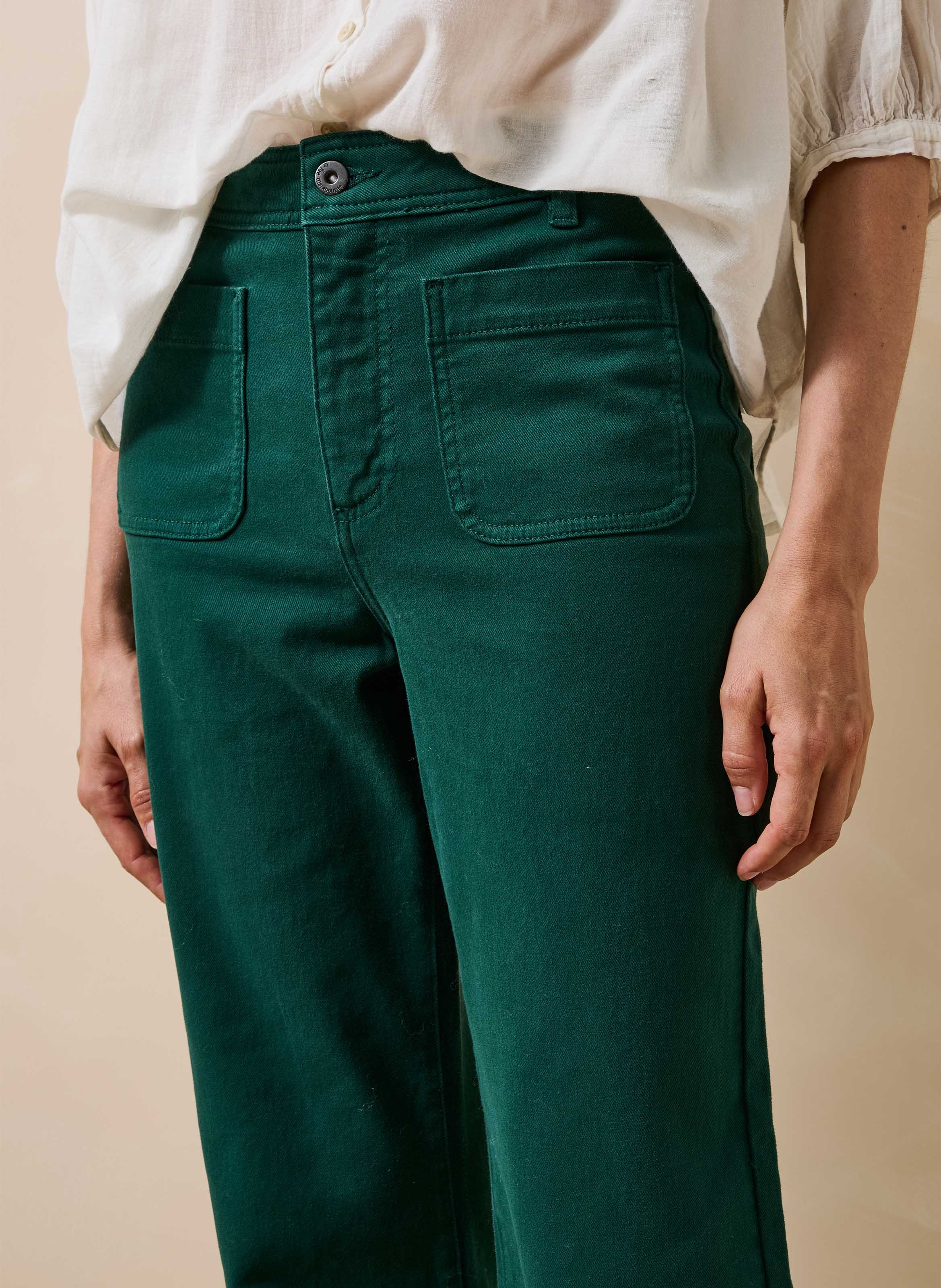 Katoenen bootcut jeans LA FEE MARABOUTEE Groen