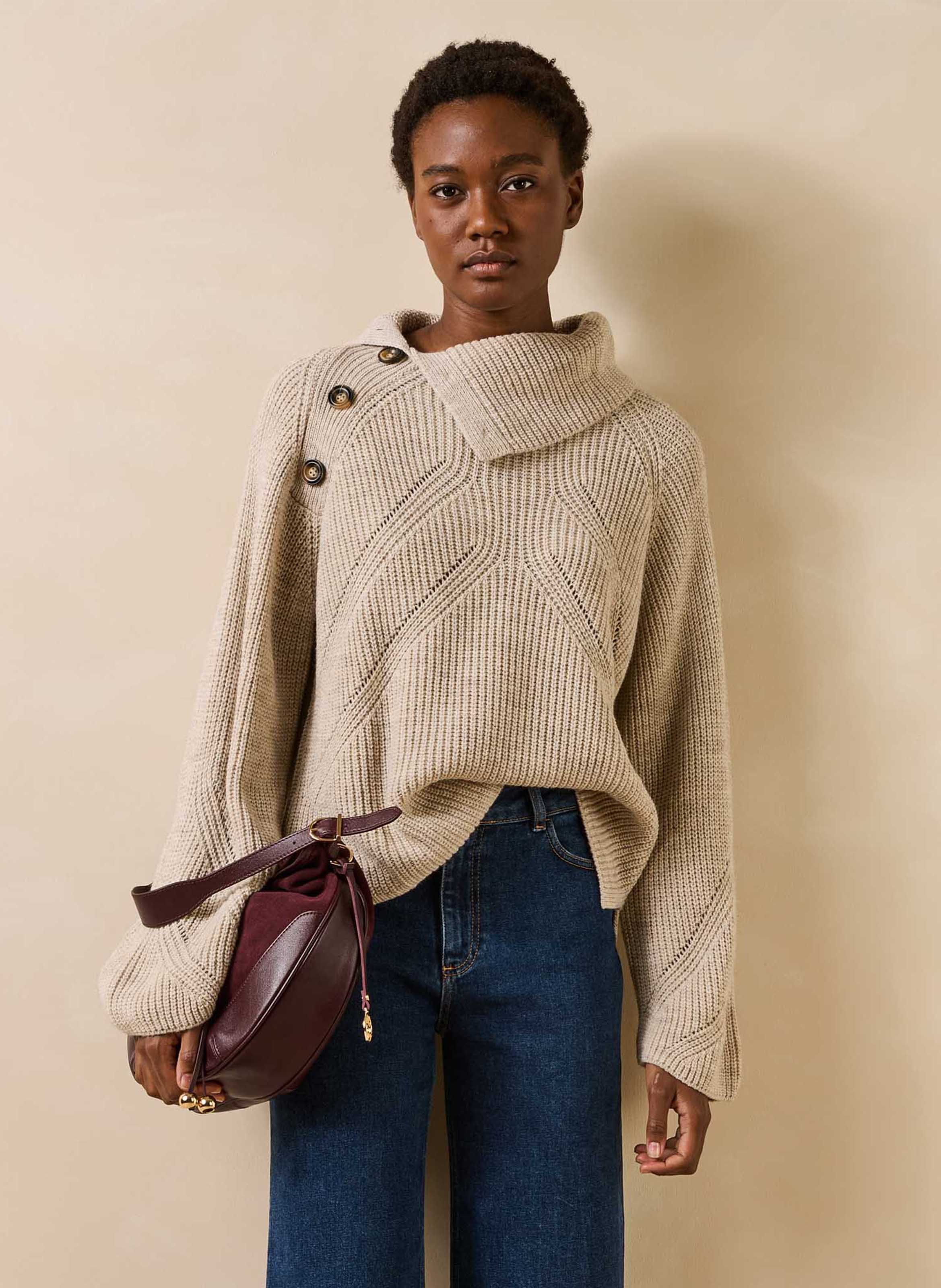 Pull ample en laine mélangé LA FEE MARABOUTEE
