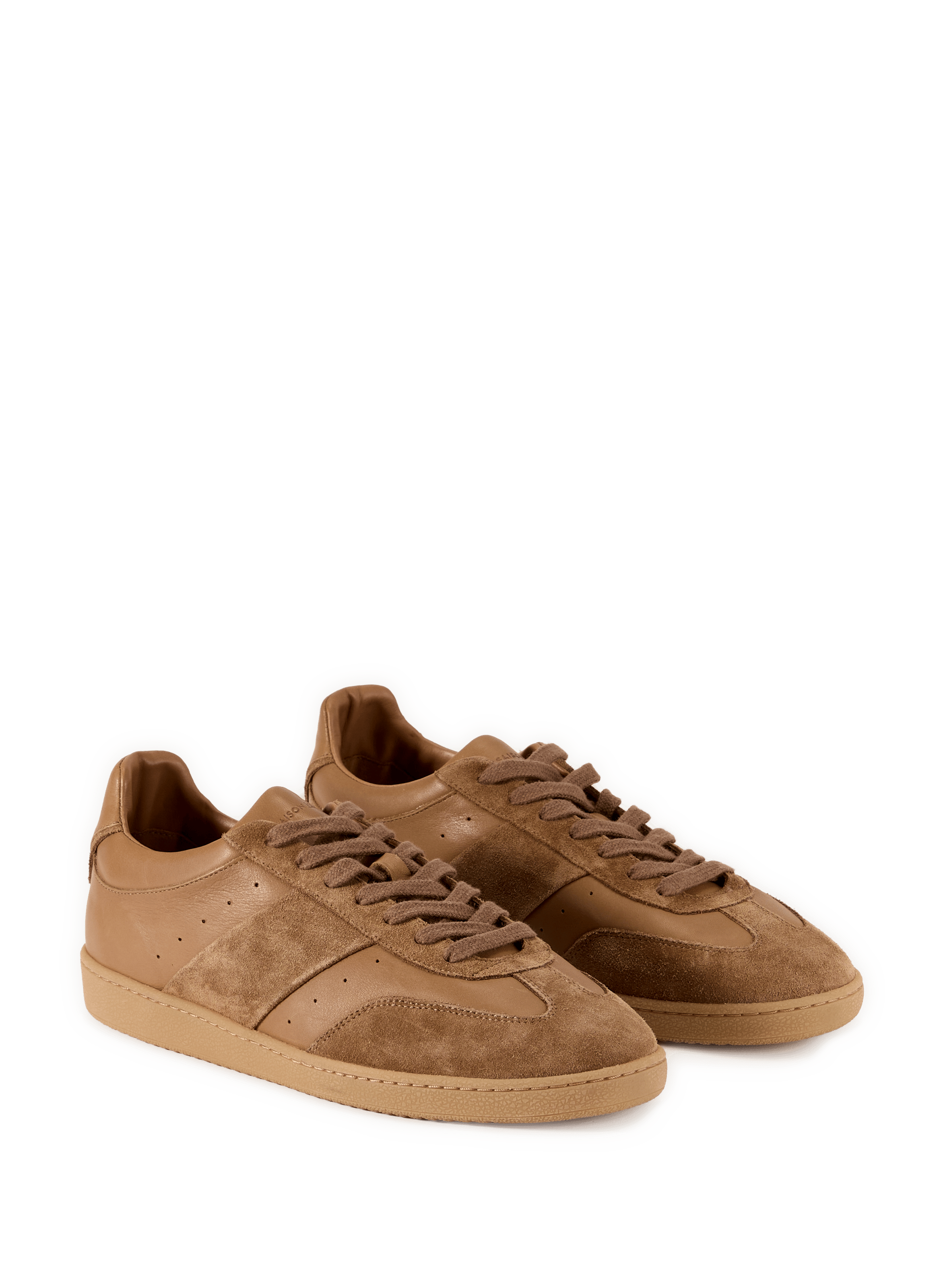 Leather and cotton blend saloon sneakers SAISON 1865 Brown