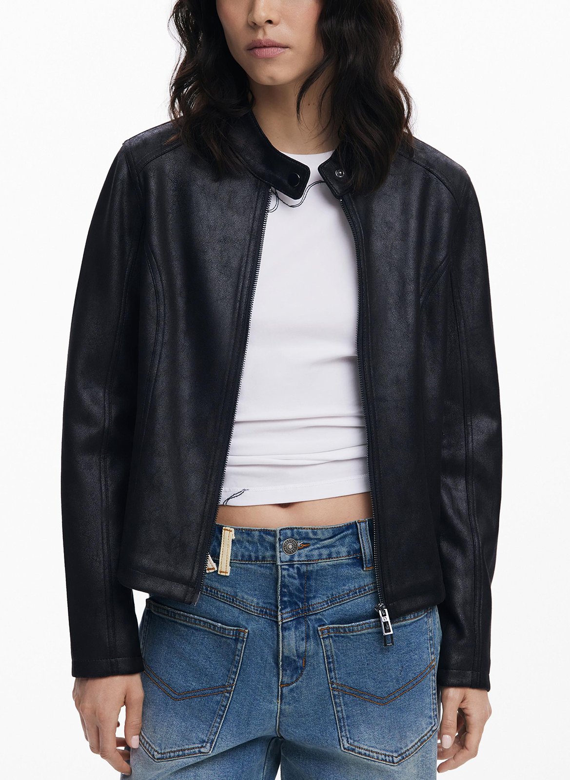 Veste col rond effet cuir DESIGUAL