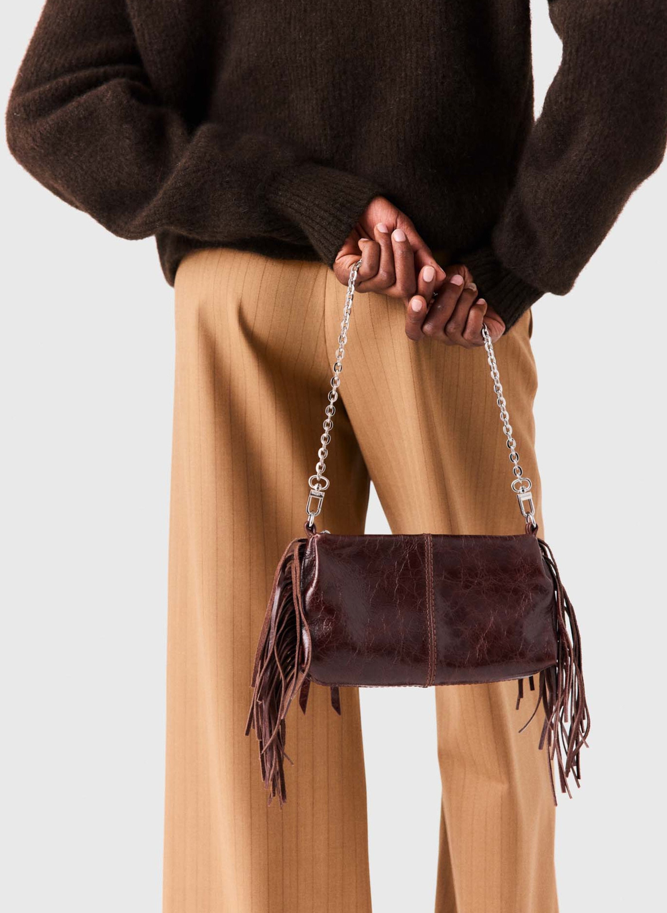 Pochette en cuir MAJE Marron