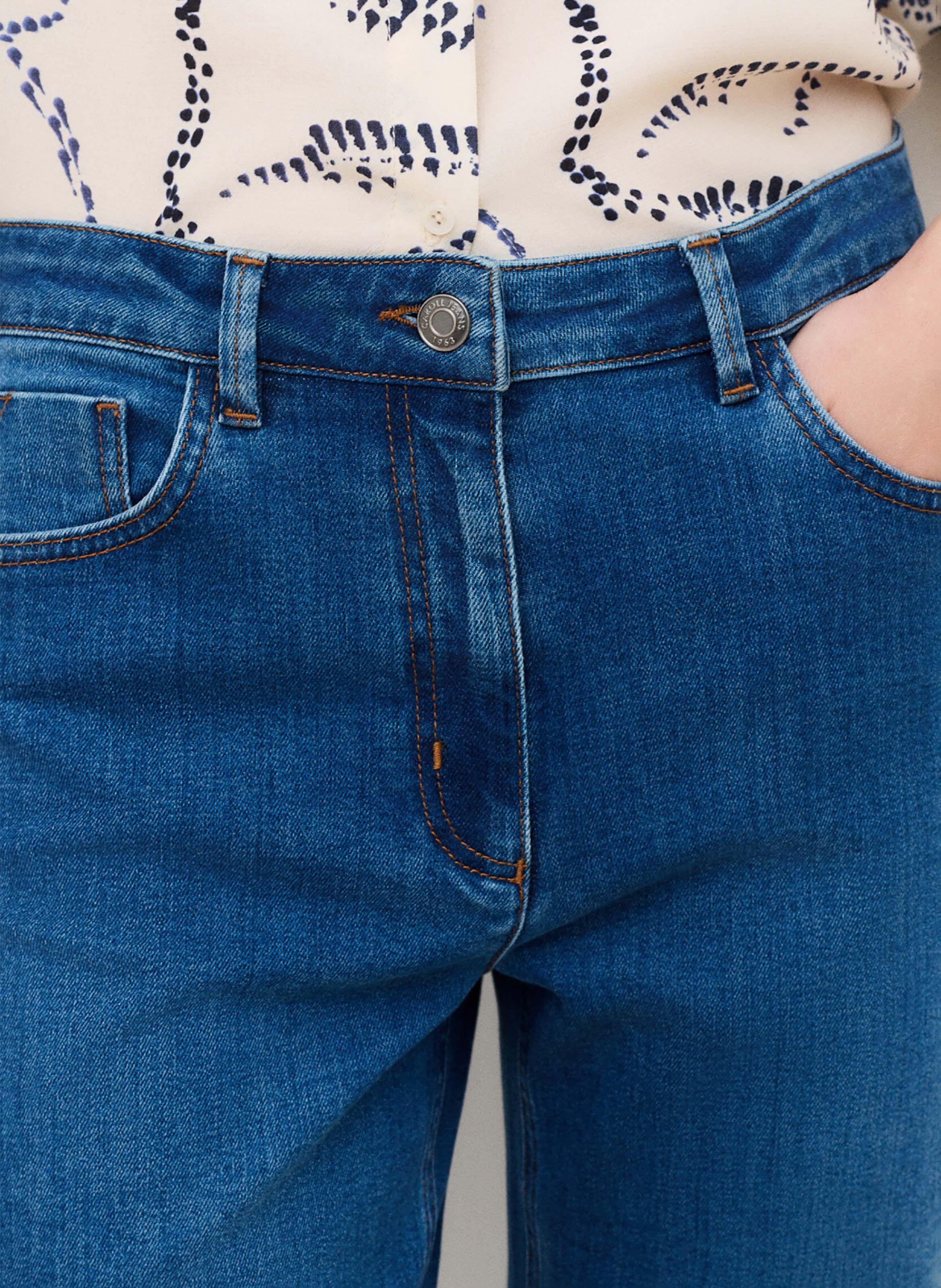 Straight-fit jeans van katoenmix CAROLL Blauw