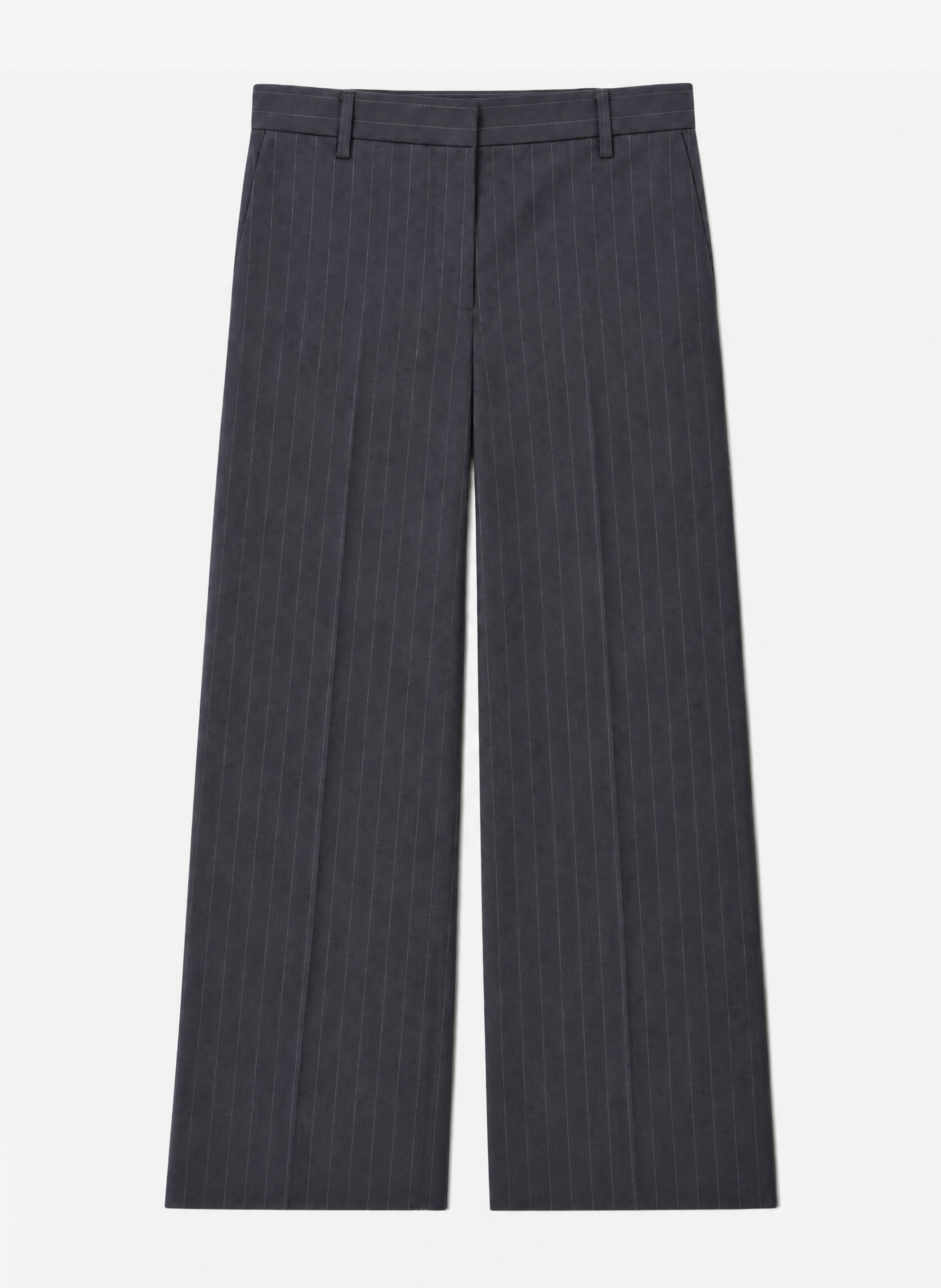 Tailored wool trousers with wide leg and fine pinstripe pattern THE KOOPLES Blue
