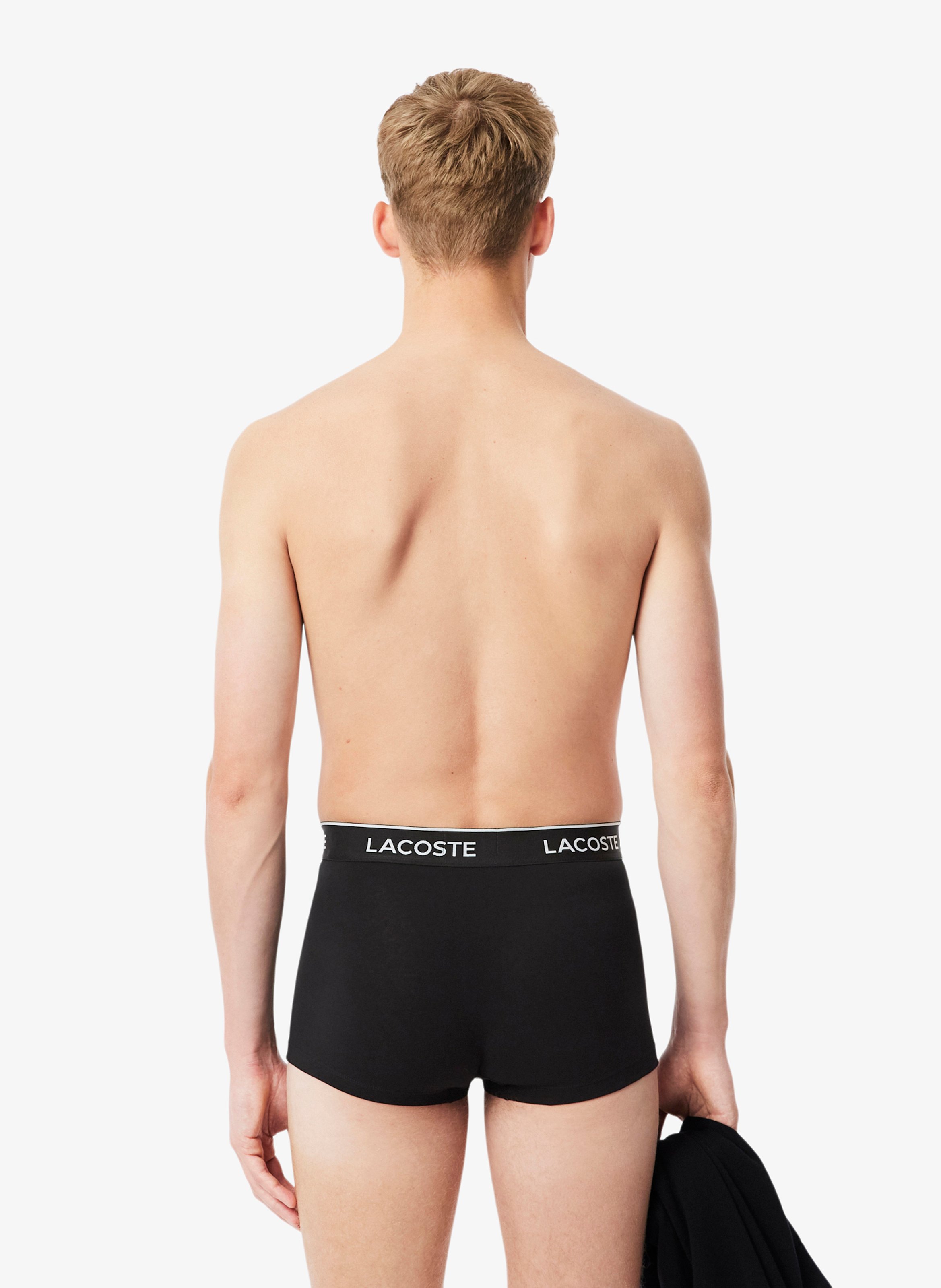 Pack of 3 cotton-blend trunks LACOSTE Black