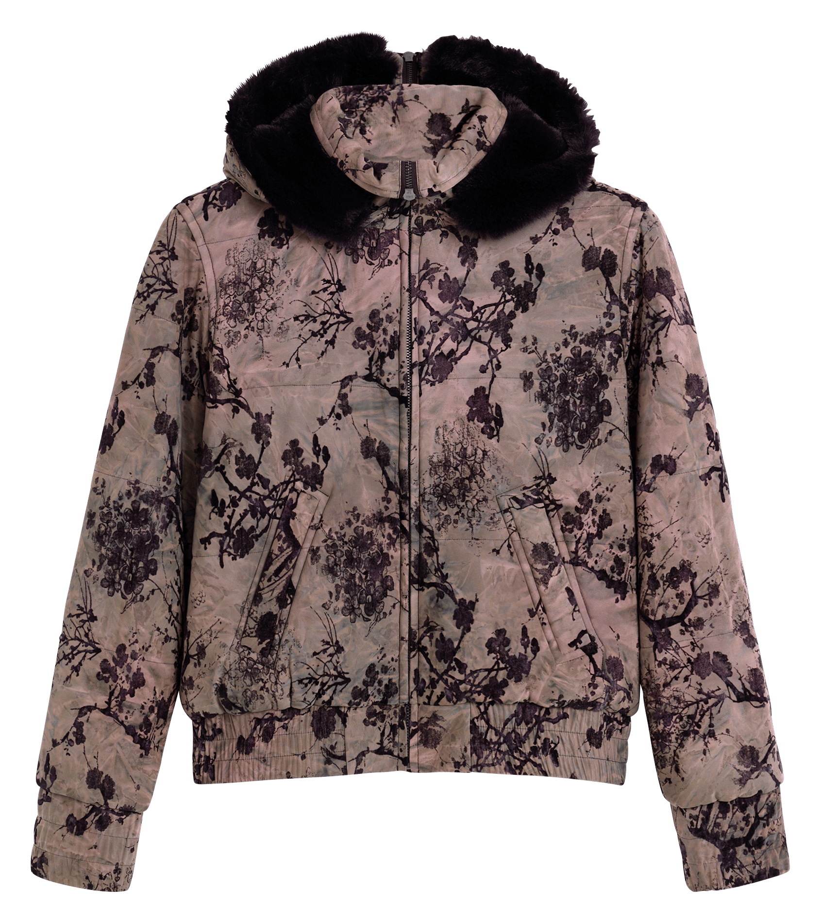 High-neck coat with hood DESIGUAL Black
