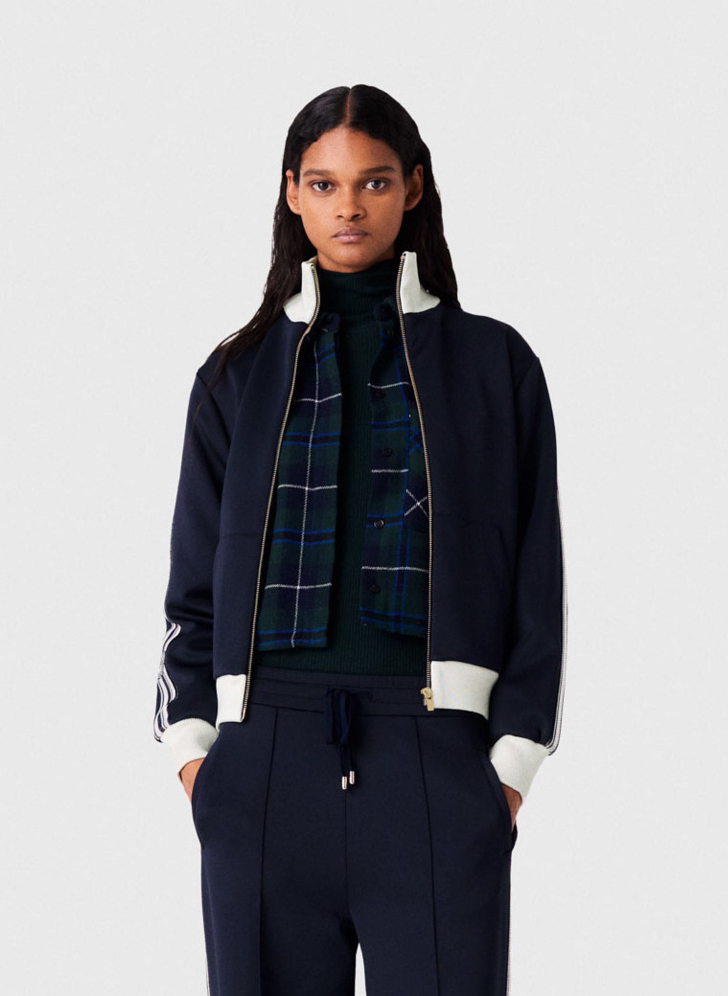 Sweat droit col montant MAJE Bleu