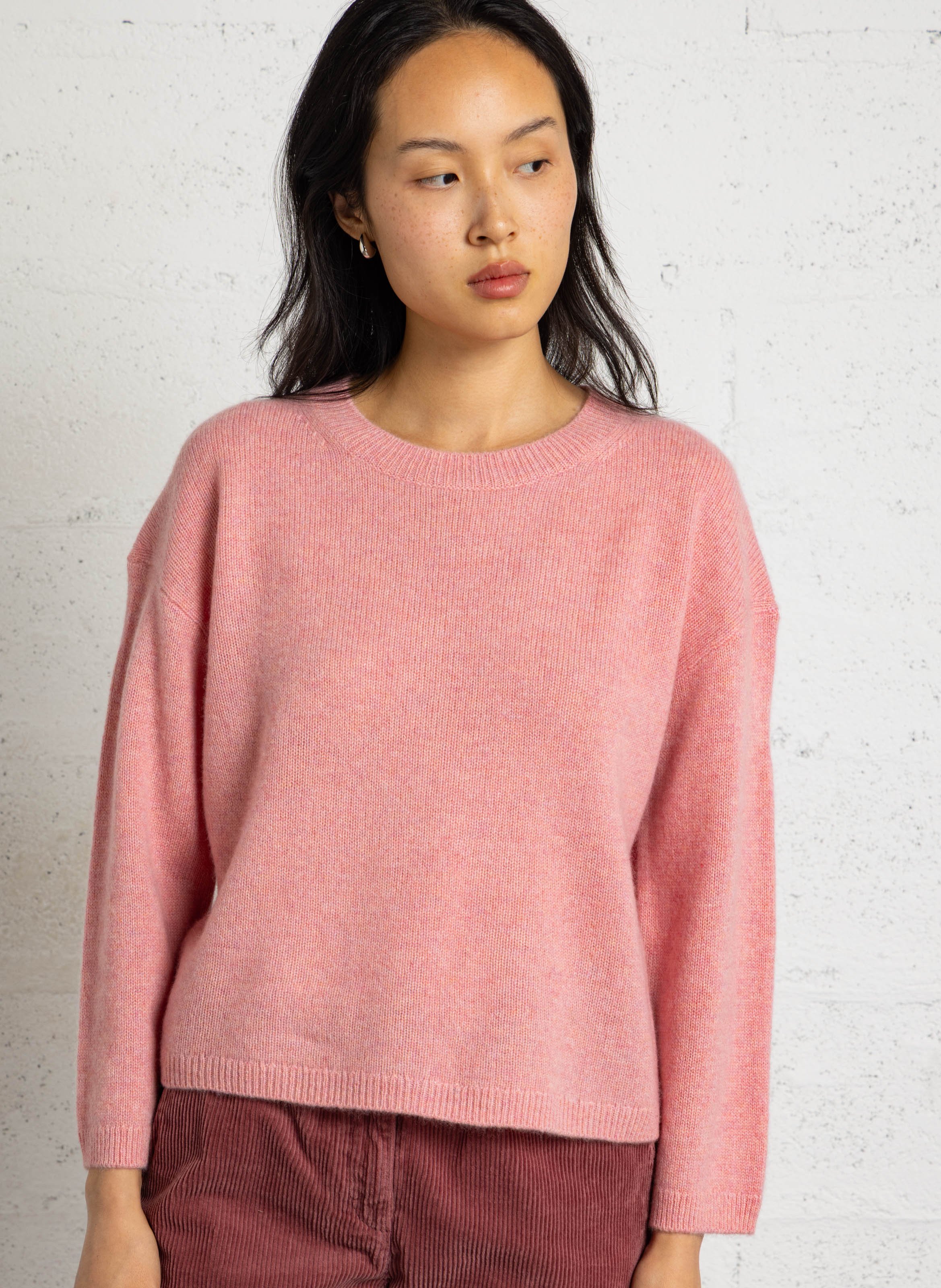 Pull droit col rond en cachemire MAISON 123