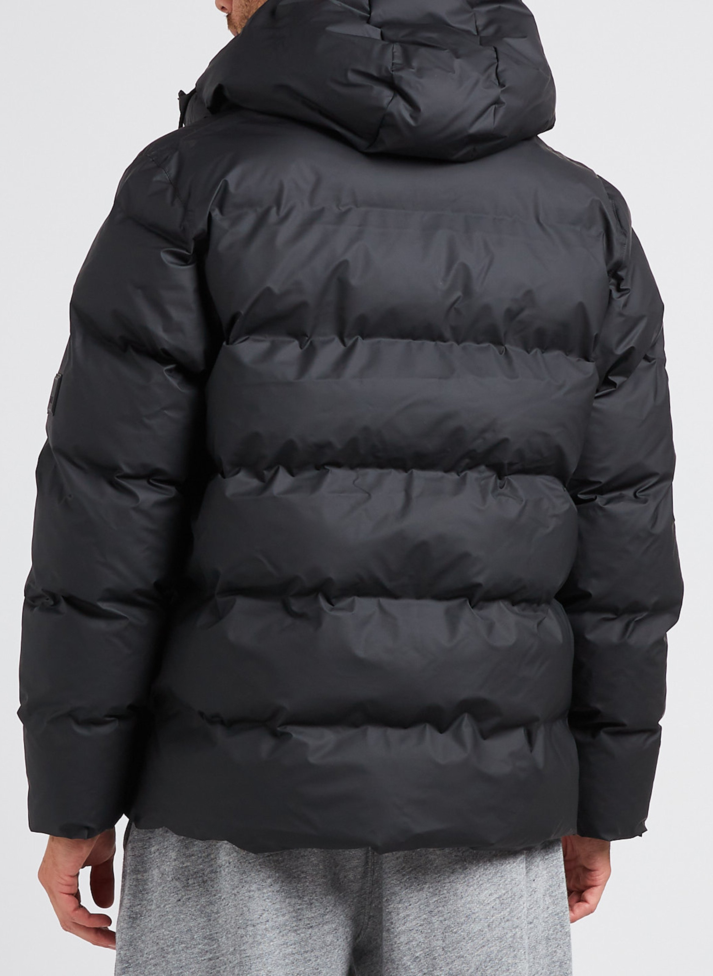 Steppjacke mit Stehkragen und Kapuze RAINS Schwarz