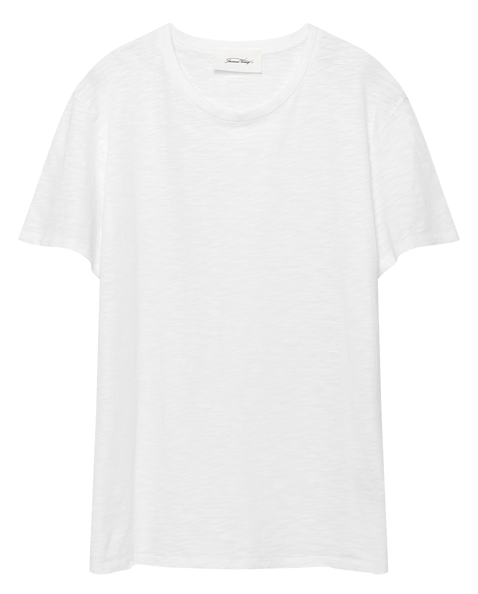 Tee-shirt regular-fit à col rond en coton AMERICAN VINTAGE Blanc