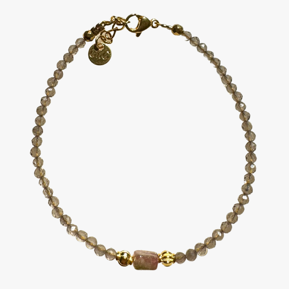 Smoky quartz and tourmaline bracelet GINANDGER Blue