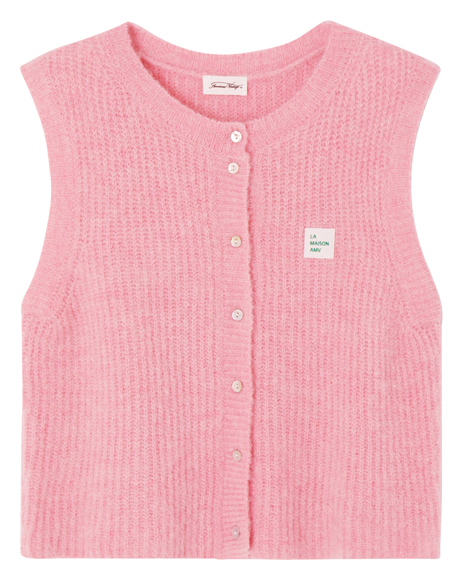 Gilet sans manches en maille duveteuse EAST Orchidee chine