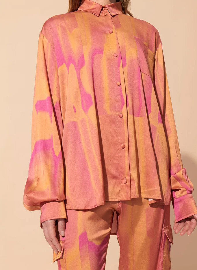 Oversized printed shirt with classic collar FETE IMPERIALE Multicolored