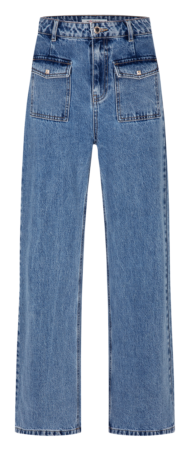 High-rise wide-leg cotton jeans MORGAN Blue