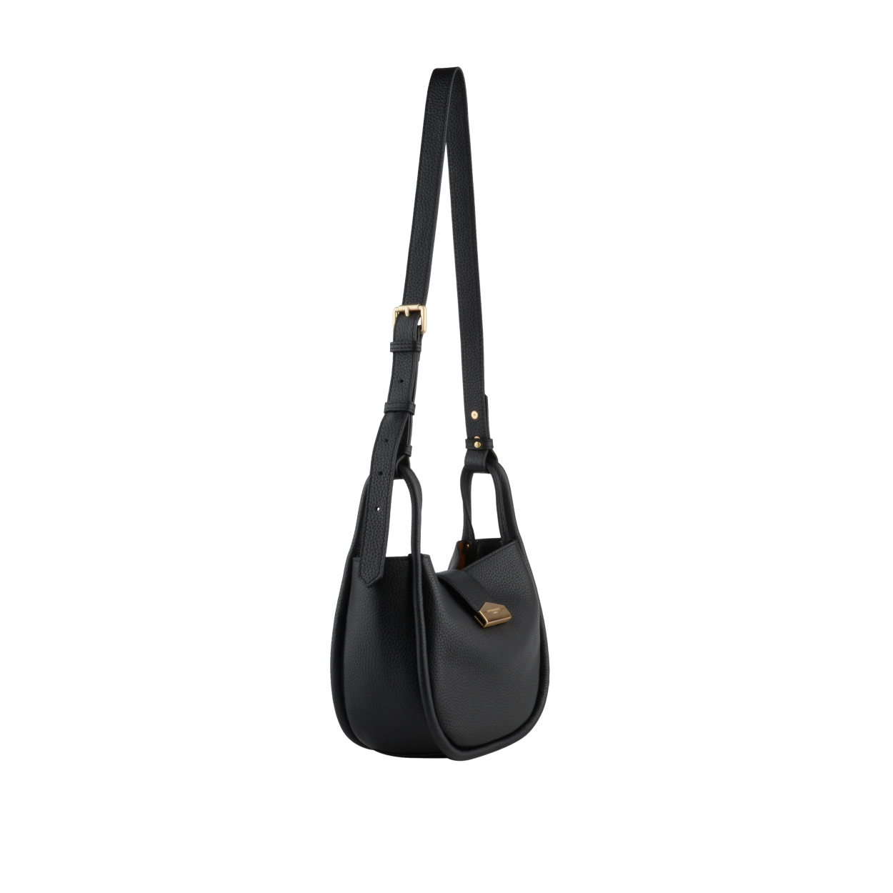 Leather clutch bag POURCHET Black