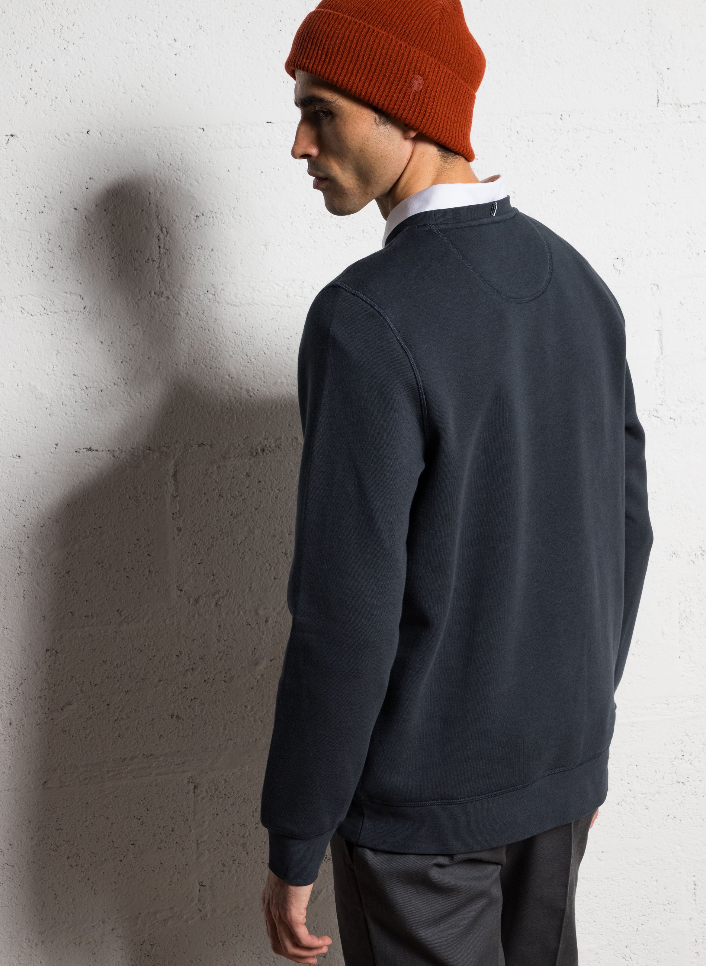 Gerade geschnittenes Rundhals-Sweatshirt aus Baumwoll-Mix FAGUO Blau