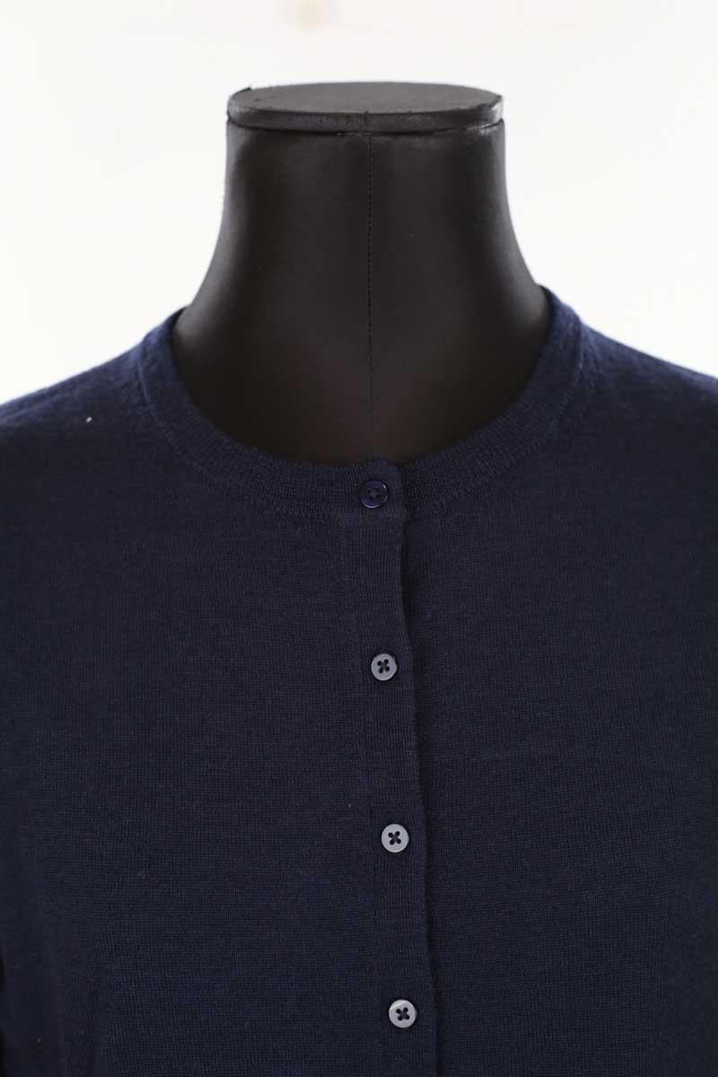 Dual material cardigan LK BENNETT - Seconde Main Blue