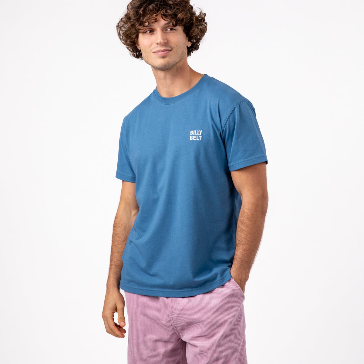 Organic cotton vintage T-shirt BILLYBELT Blue