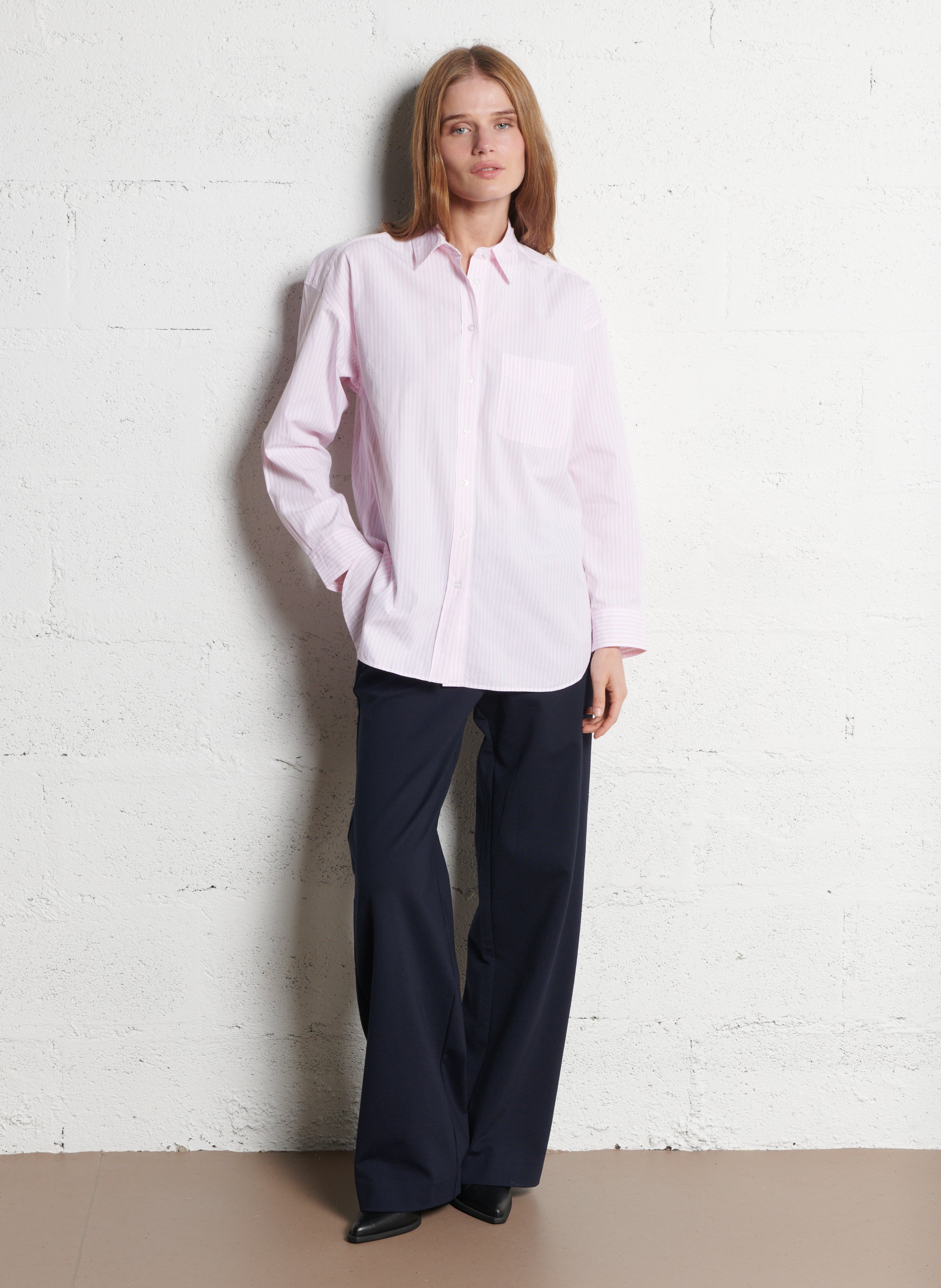 Pantalon droit taille mi-haute confort IKKS Bleu