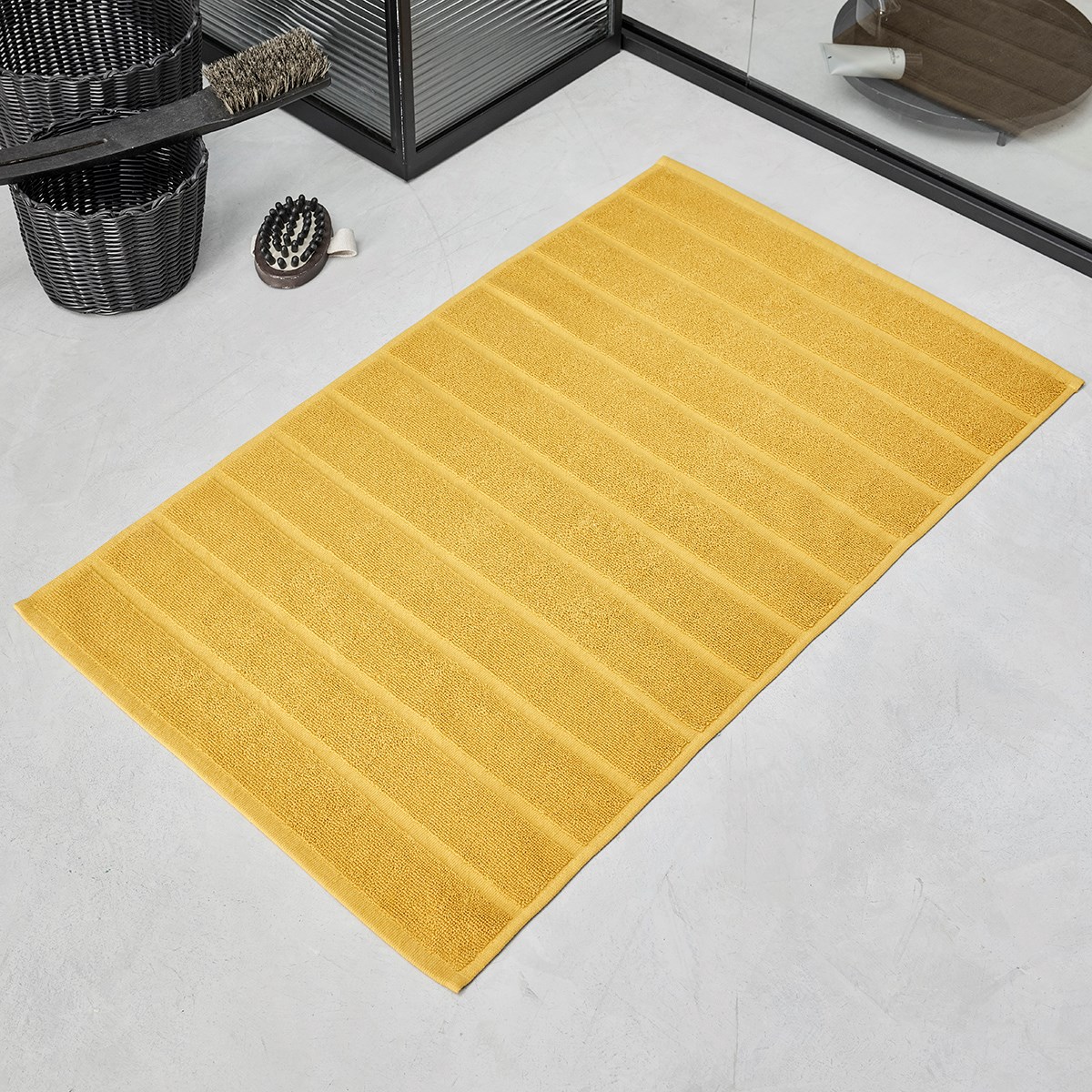 Solid color cotton bath mat TODAY LINGE DE MAISON Yellow