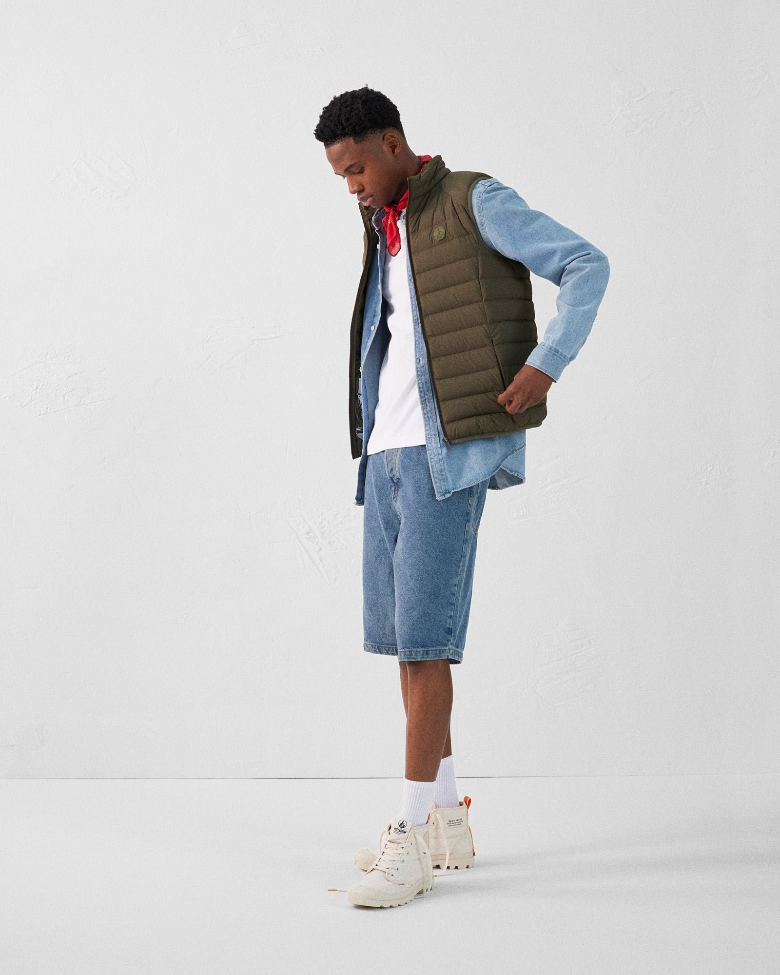 Stretch sleeveless puffer jacket Arafo JOTT Green