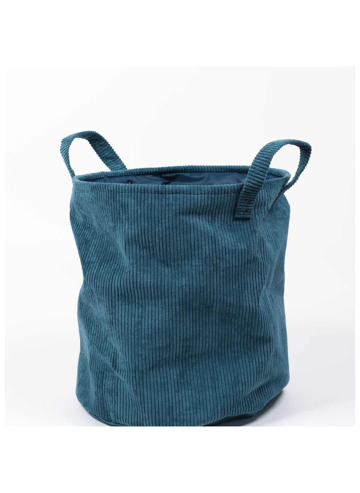 Panier de rangement avec anse en velours FACTORY Bleu