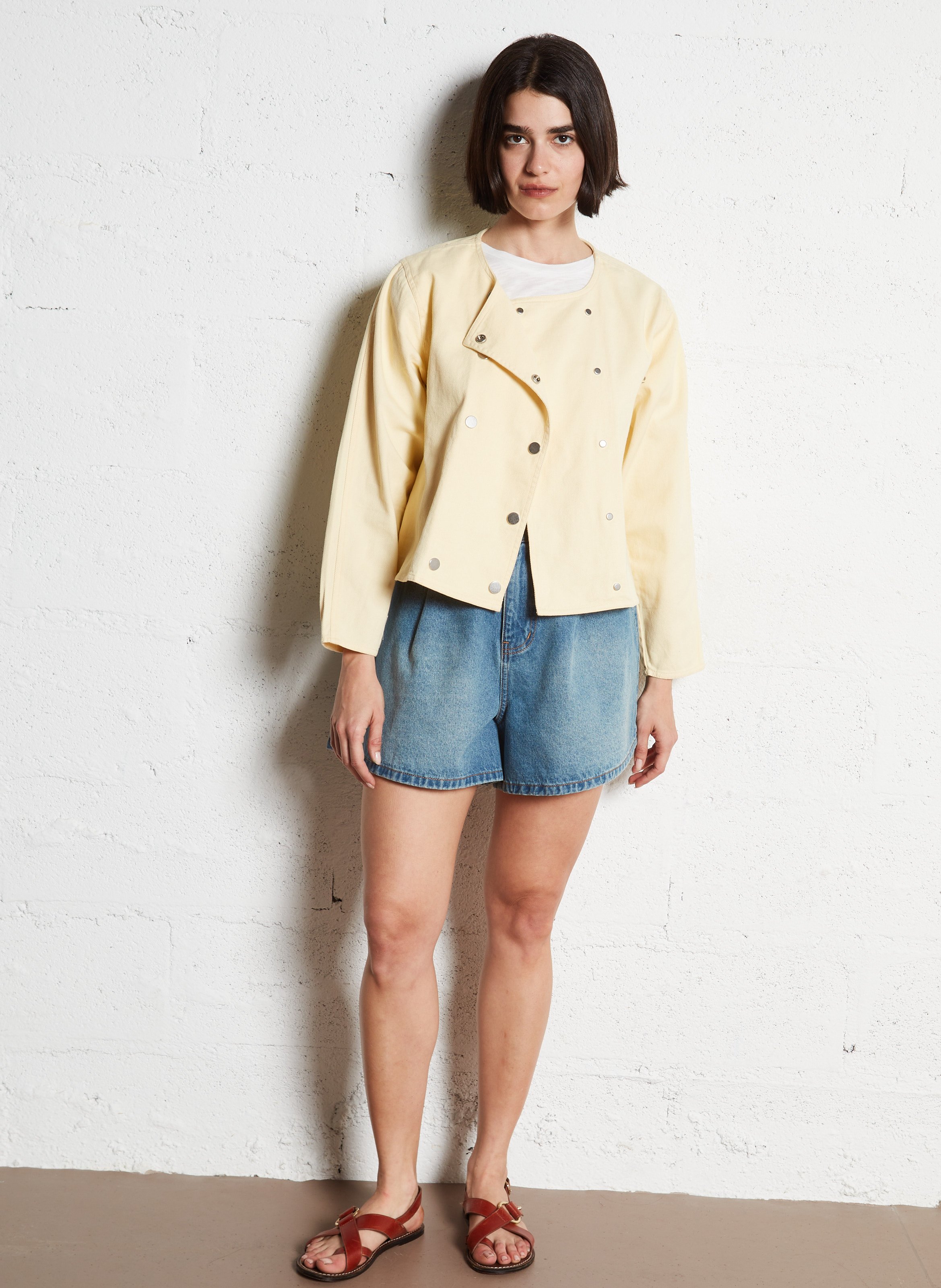 Veste col rond en rond  THE TINY BIG SISTER Jaune