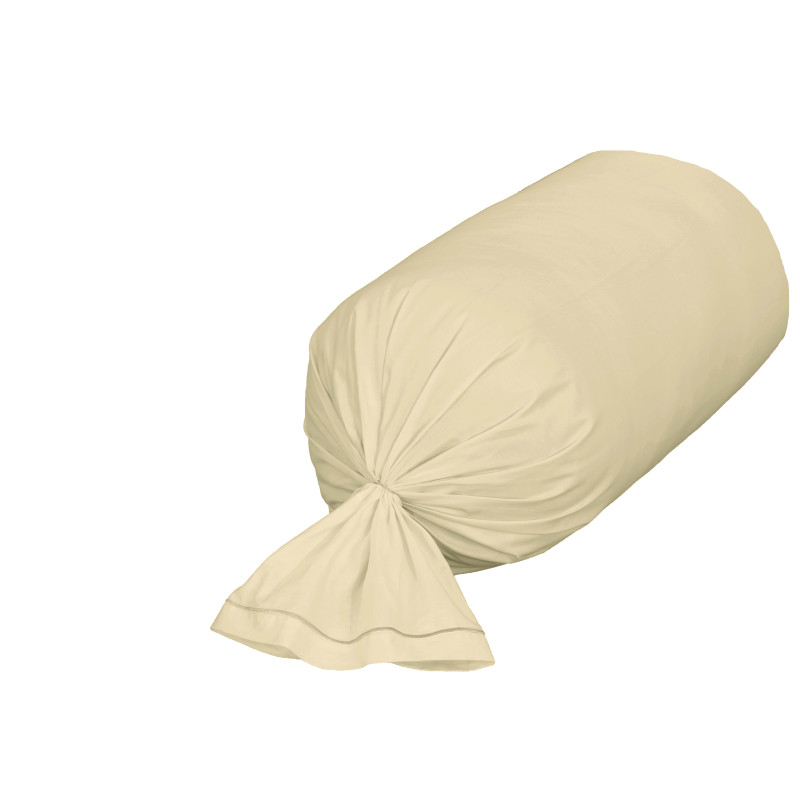 100% Pure Cotton Bolster Pillowcase COTON PUR Beige