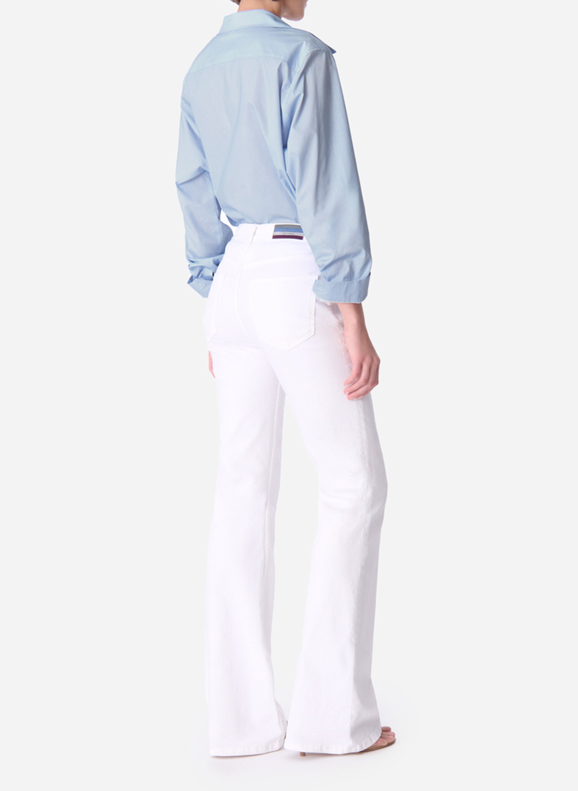 Jean flare en coton mélangé VANESSA BRUNO Blanc