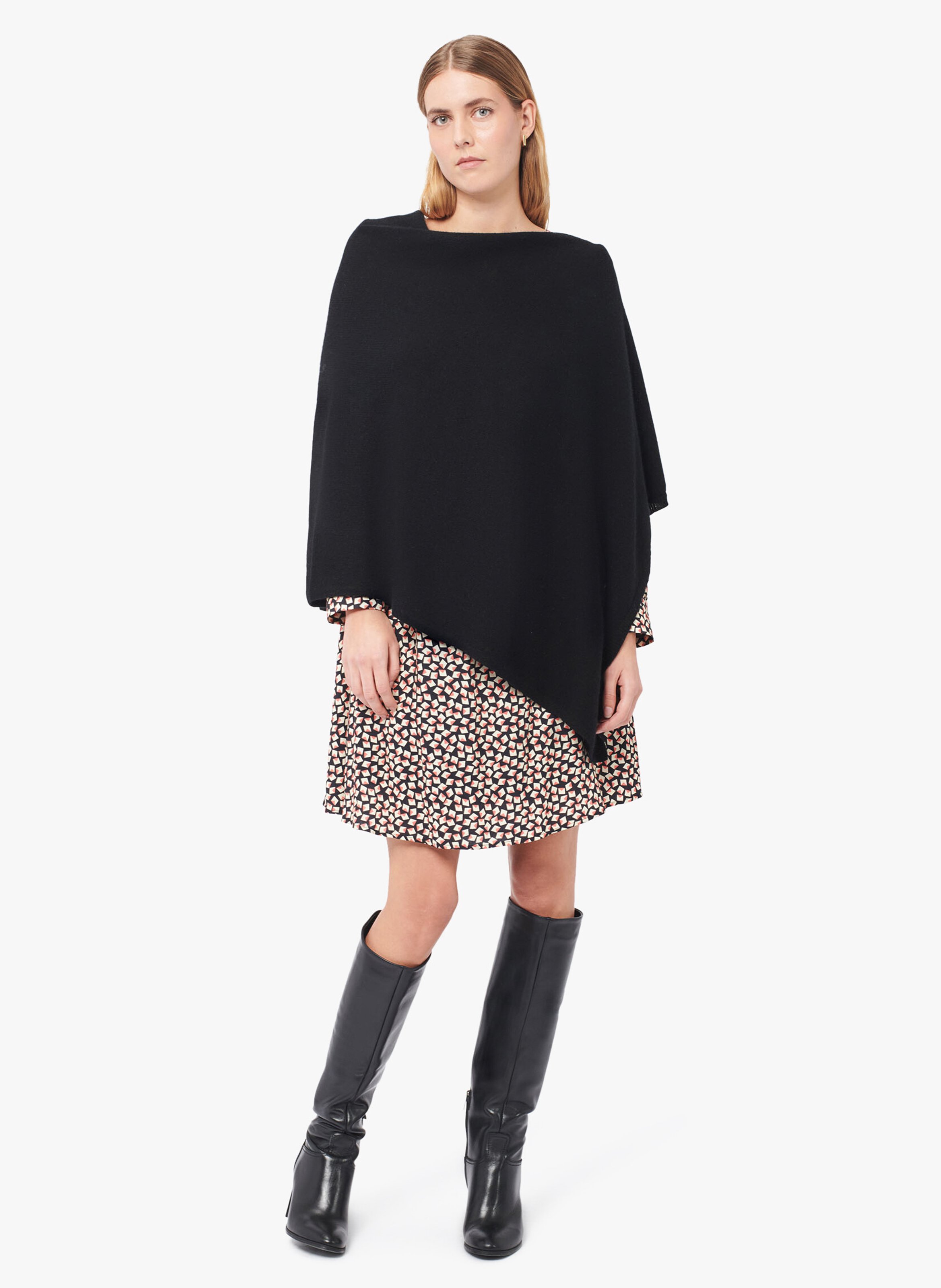 Poncho en cachemire CAROLL Noir